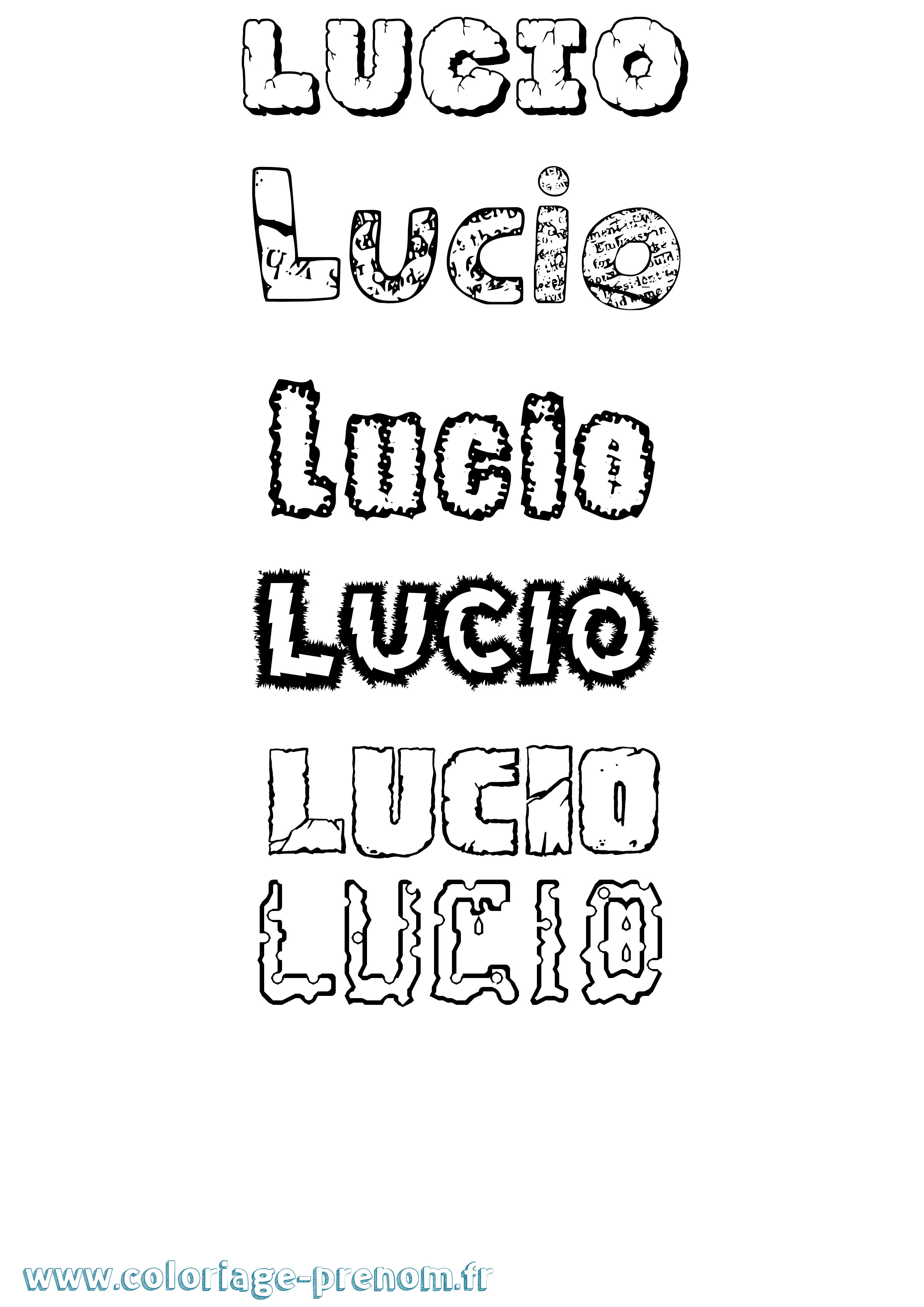 Coloriage Lucio Destructuré Coloriage prénom Lucio Destructuré
