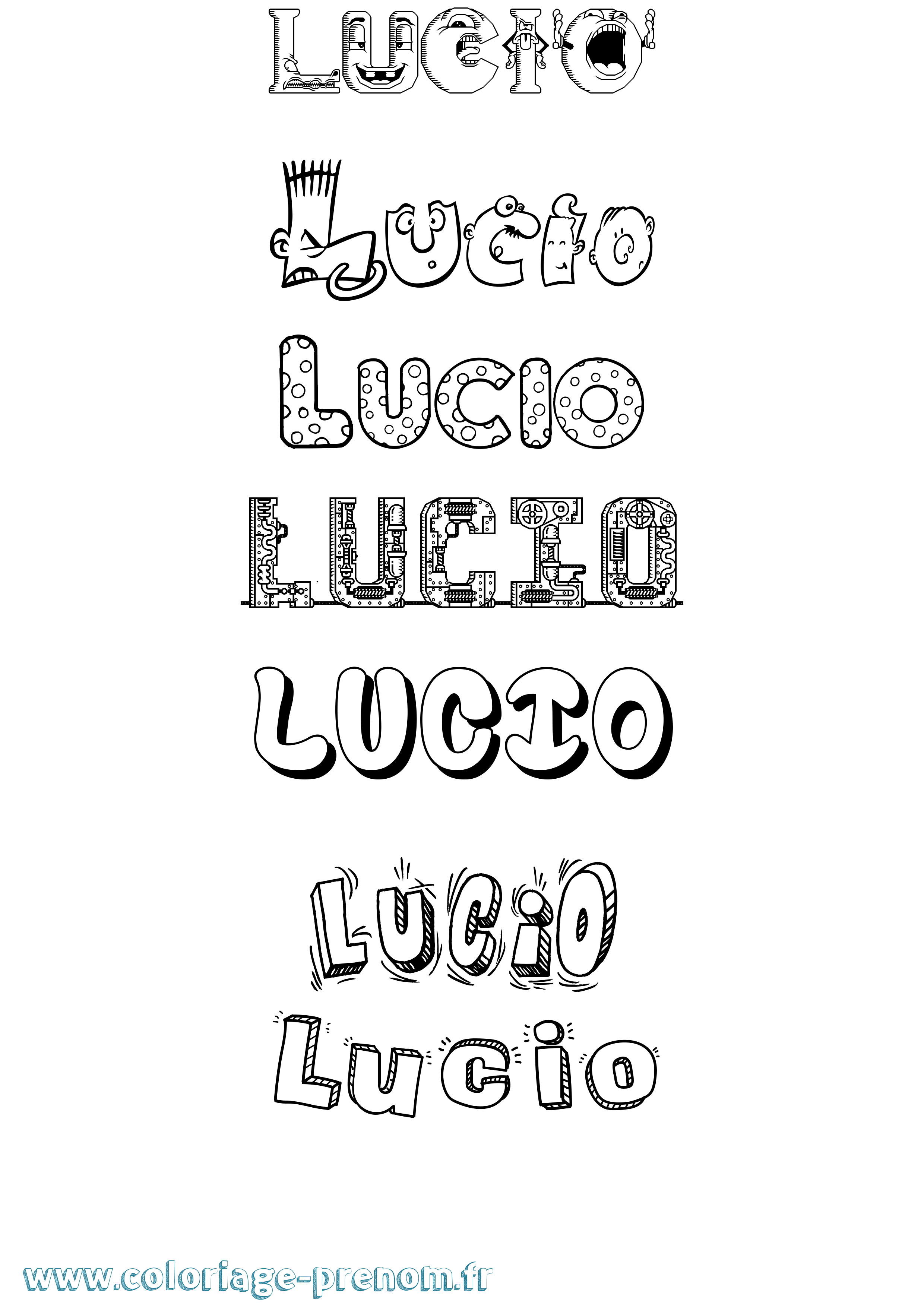 Coloriage prénom Lucio Fun