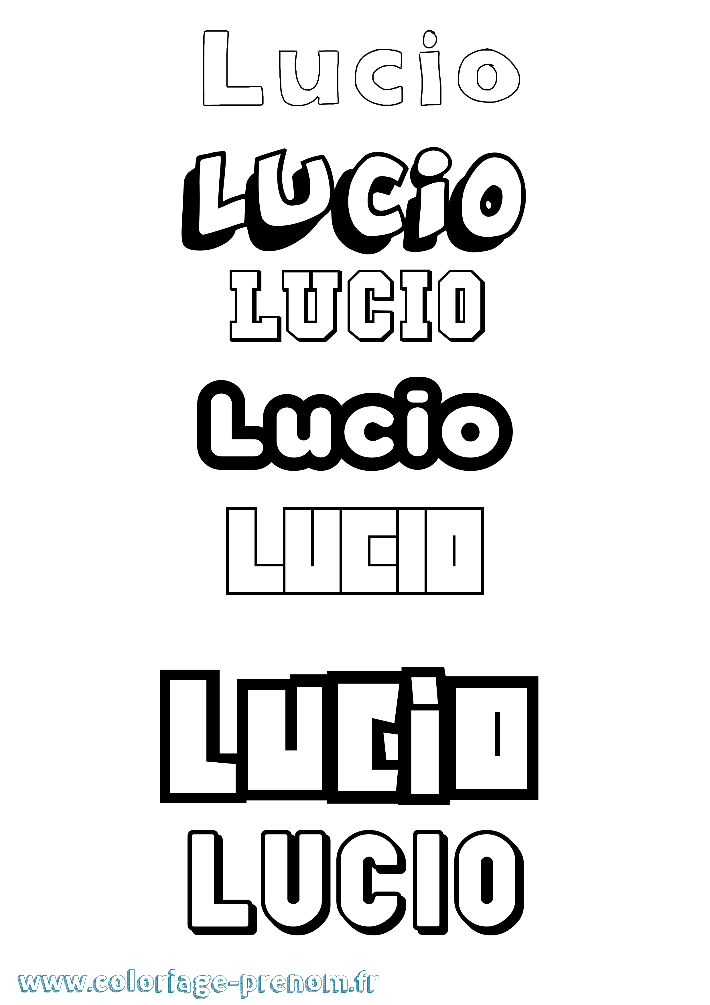 Coloriage prénom Lucio Simple