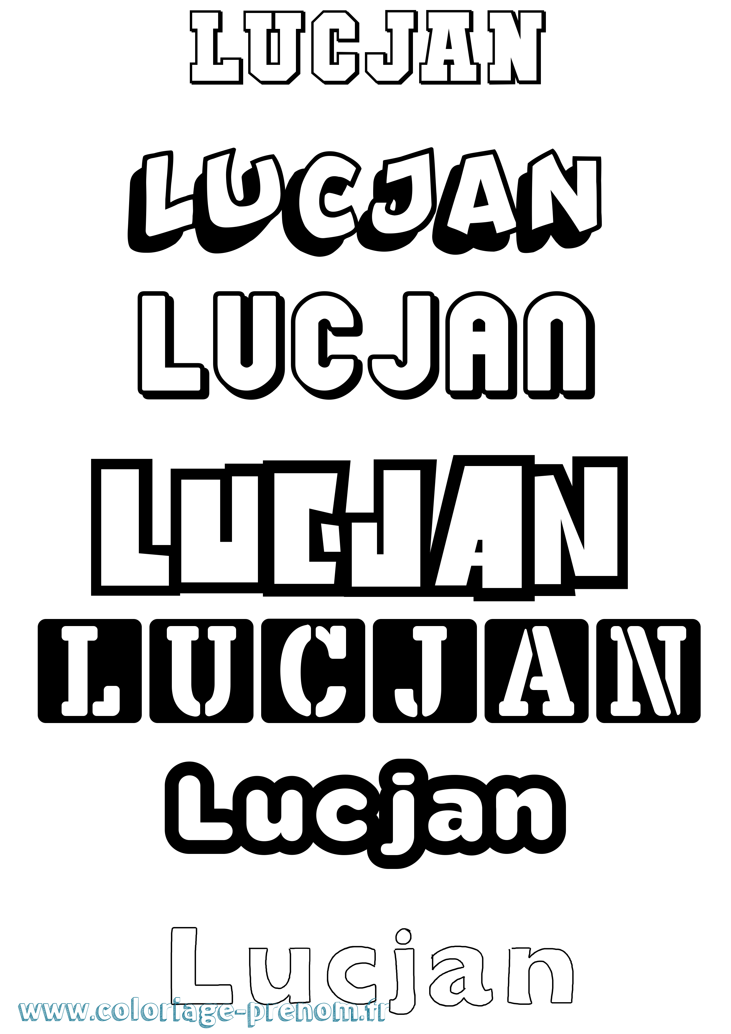 Coloriage prénom Lucjan Simple