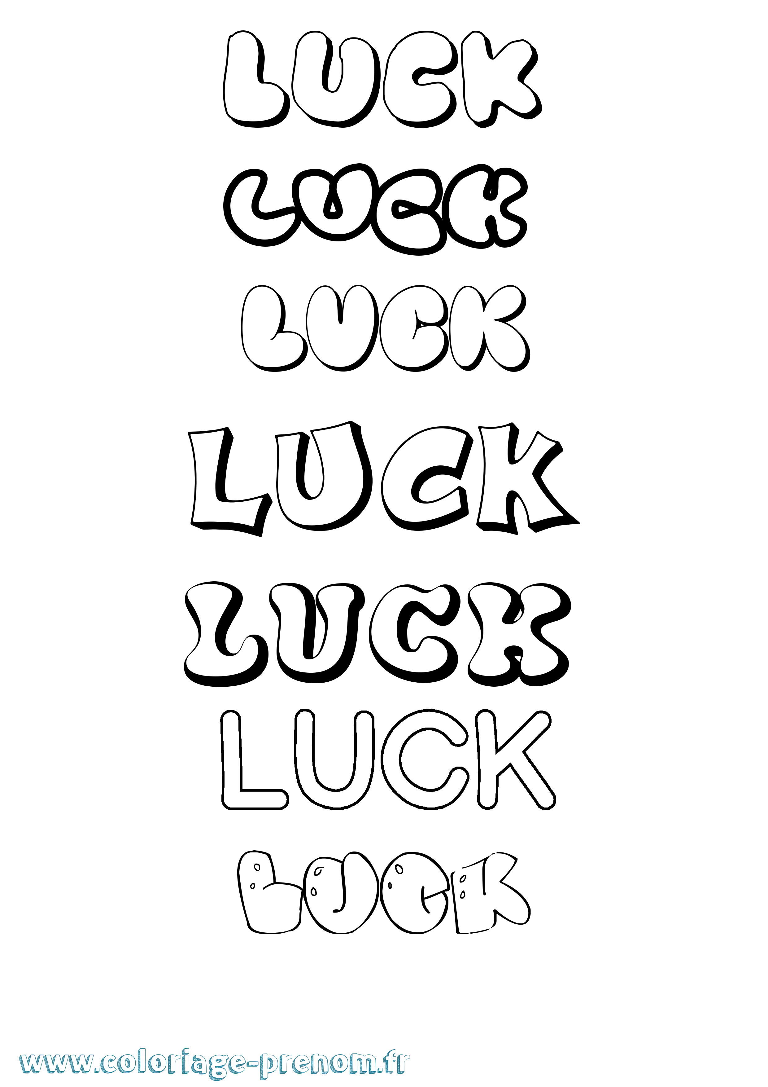 Coloriage prénom Luck Bubble
