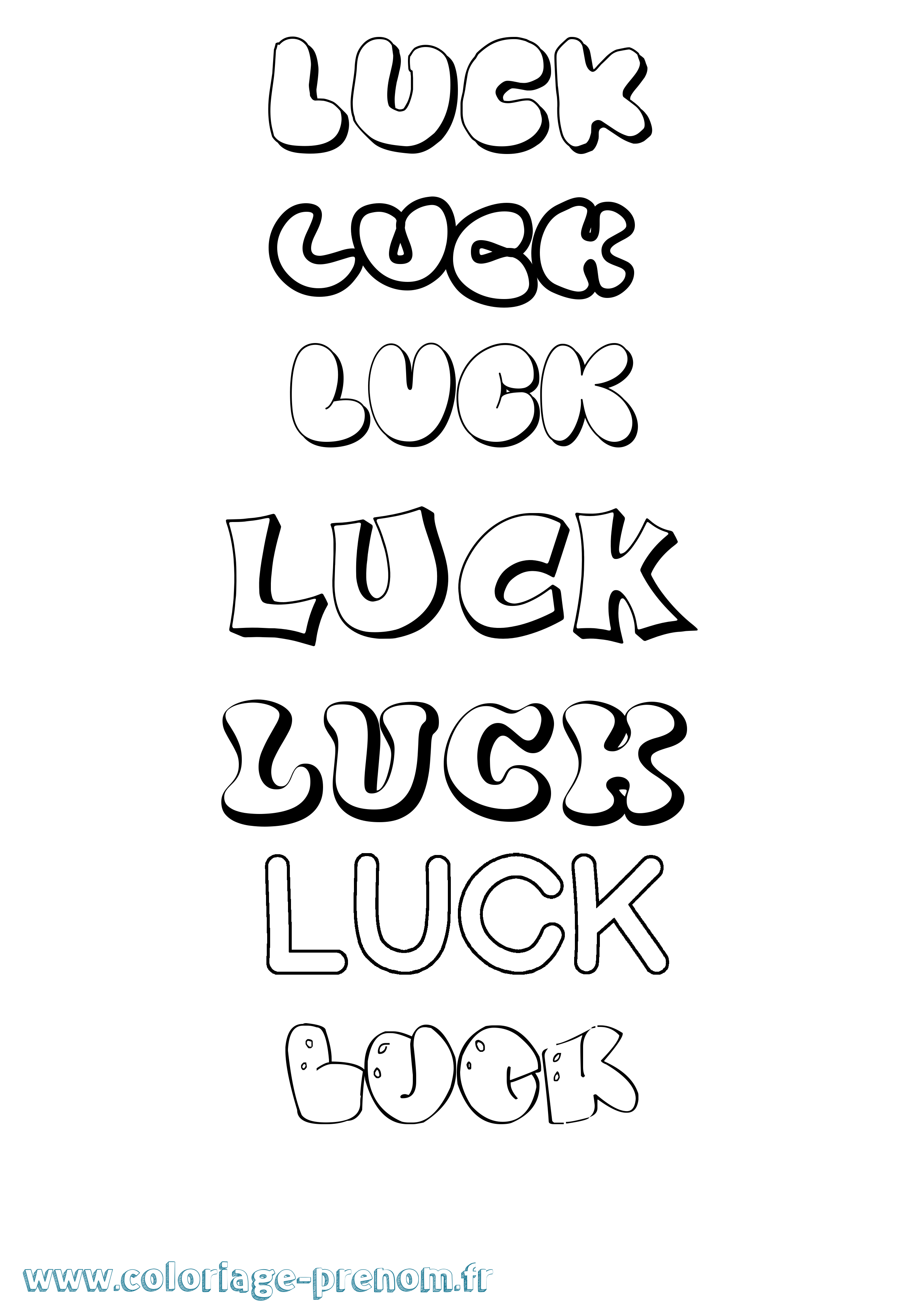Coloriage Luck Bubble Coloriage prénom Luck Bubble