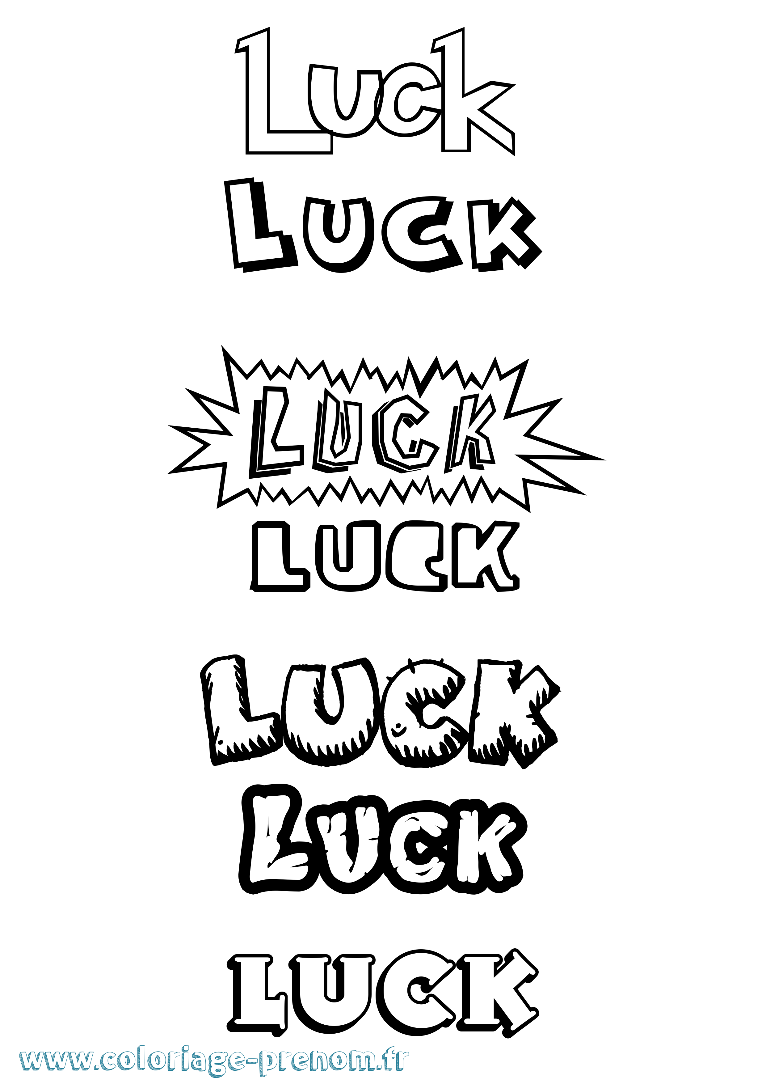 Coloriage Luck Dessin Animé Coloriage prénom Luck Dessin Animé