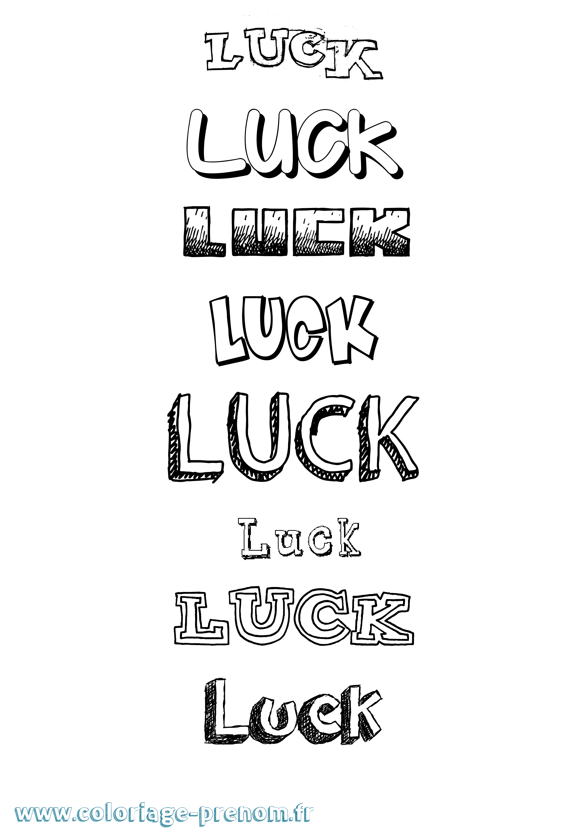 Coloriage Luck Dessiné Coloriage prénom Luck Dessiné