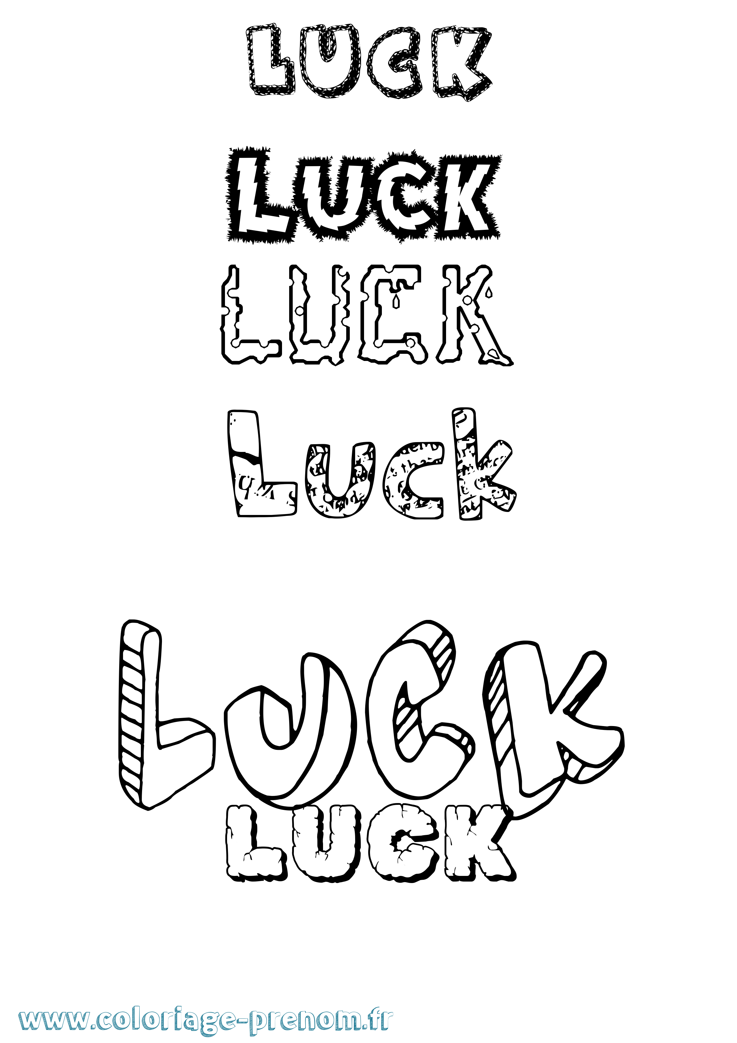 Coloriage prénom Luck Destructuré