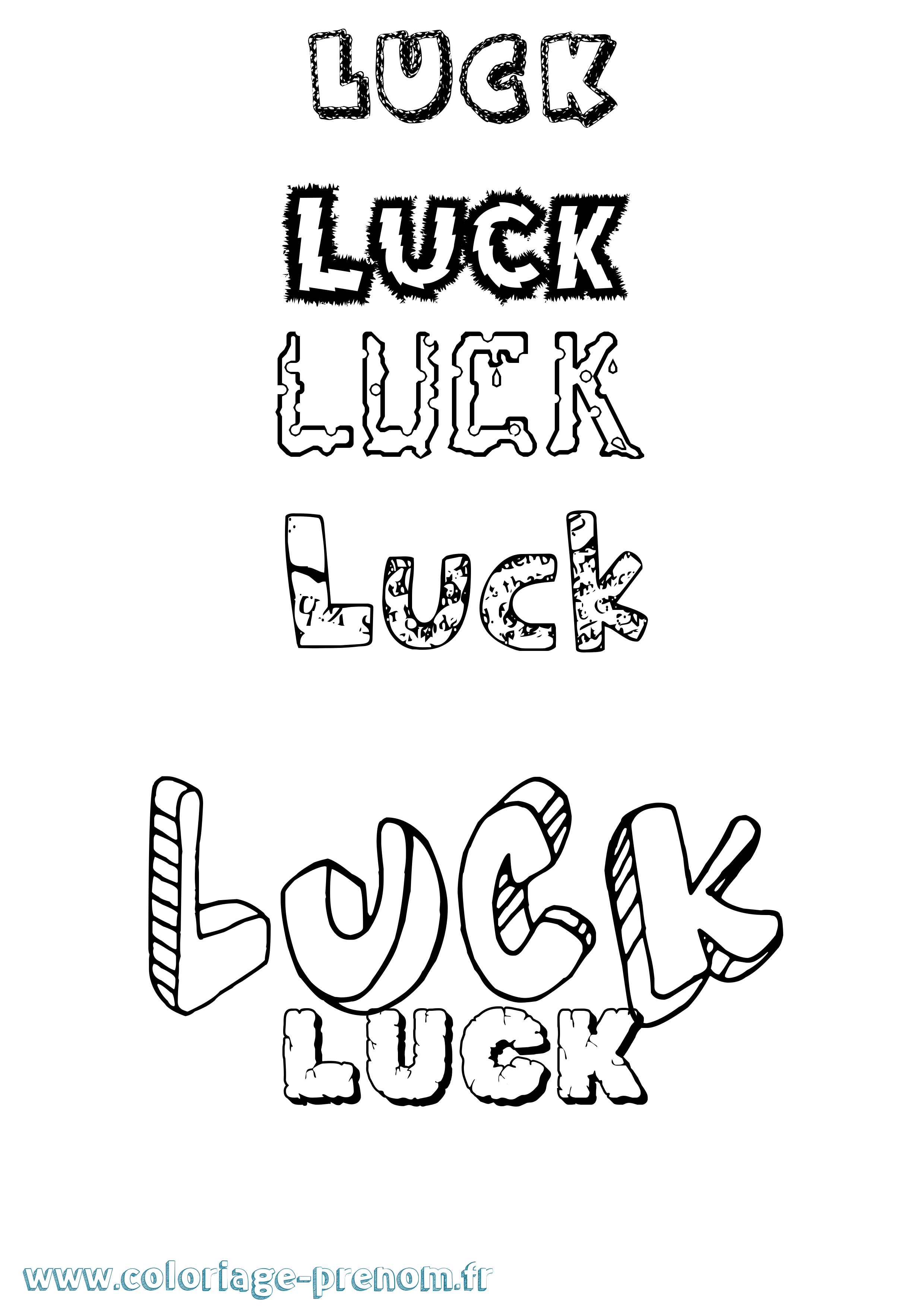 Coloriage Luck Destructuré Coloriage prénom Luck Destructuré