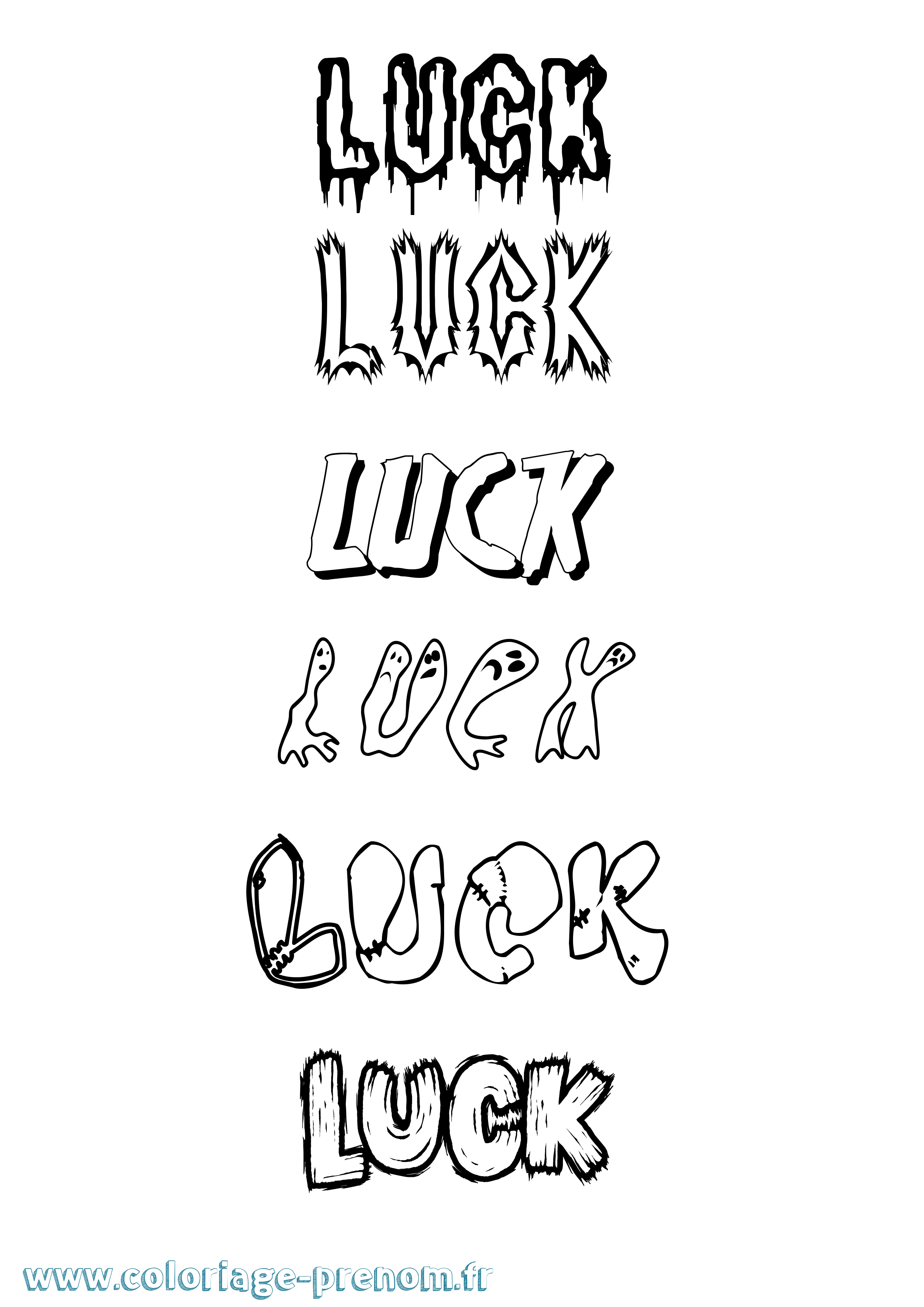 Coloriage prénom Luck Frisson
