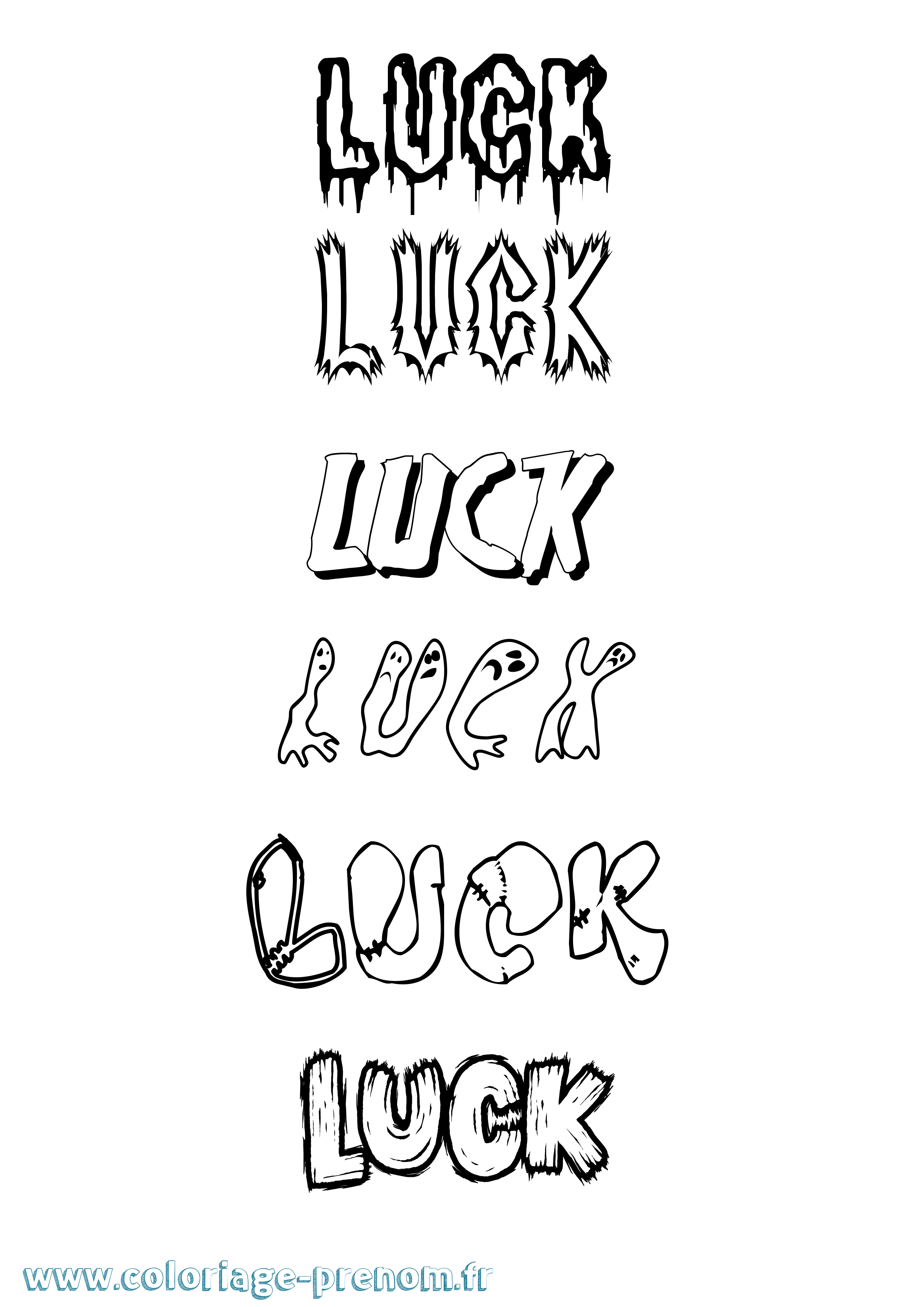 Coloriage Luck Frisson Coloriage prénom Luck Frisson