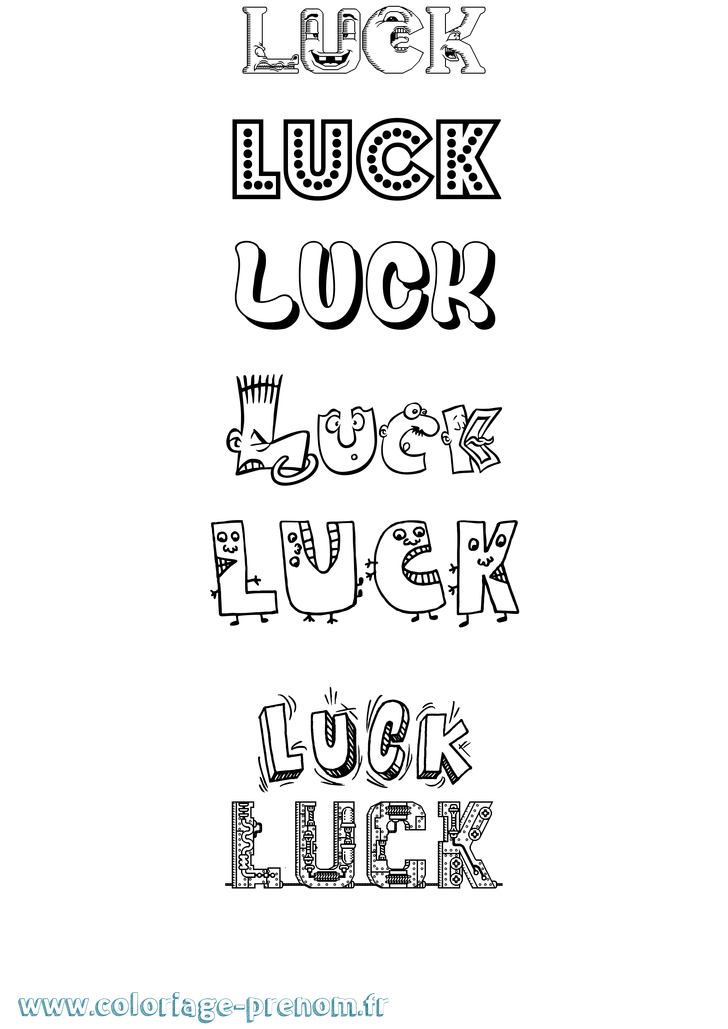 Coloriage Luck Fun Coloriage prénom Luck Fun
