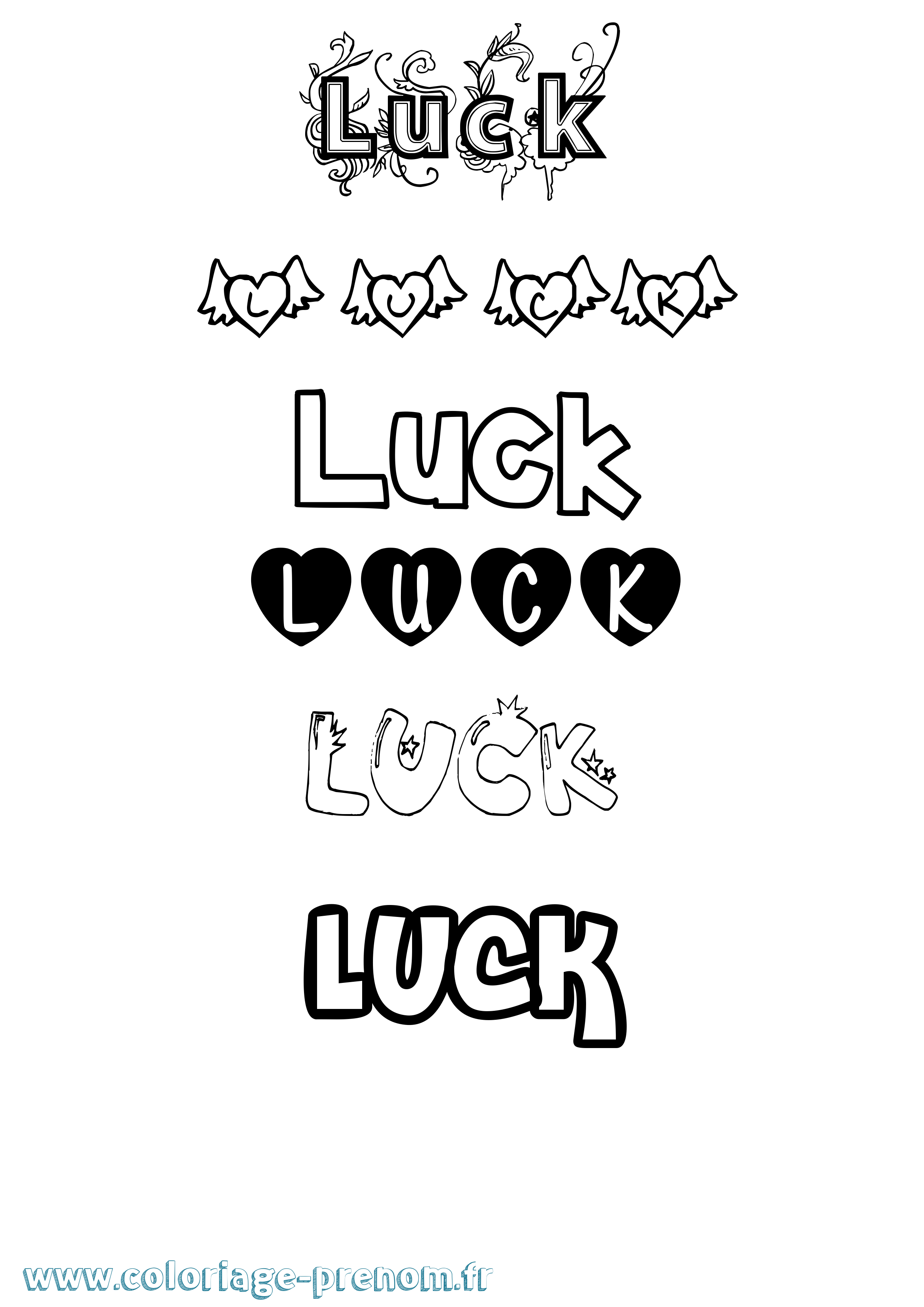 Coloriage prénom Luck Girly