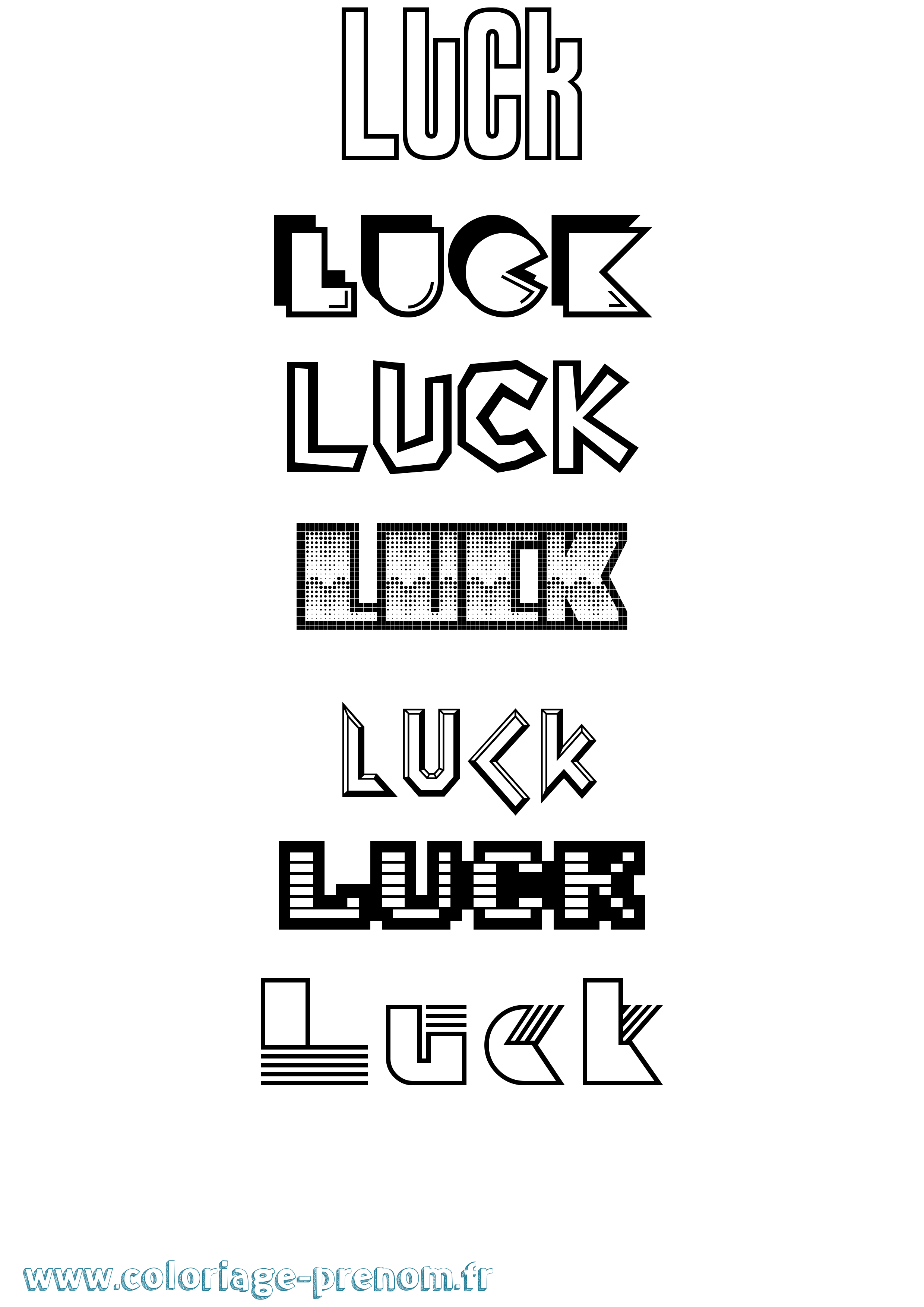 Coloriage prénom Luck Jeux Vidéos