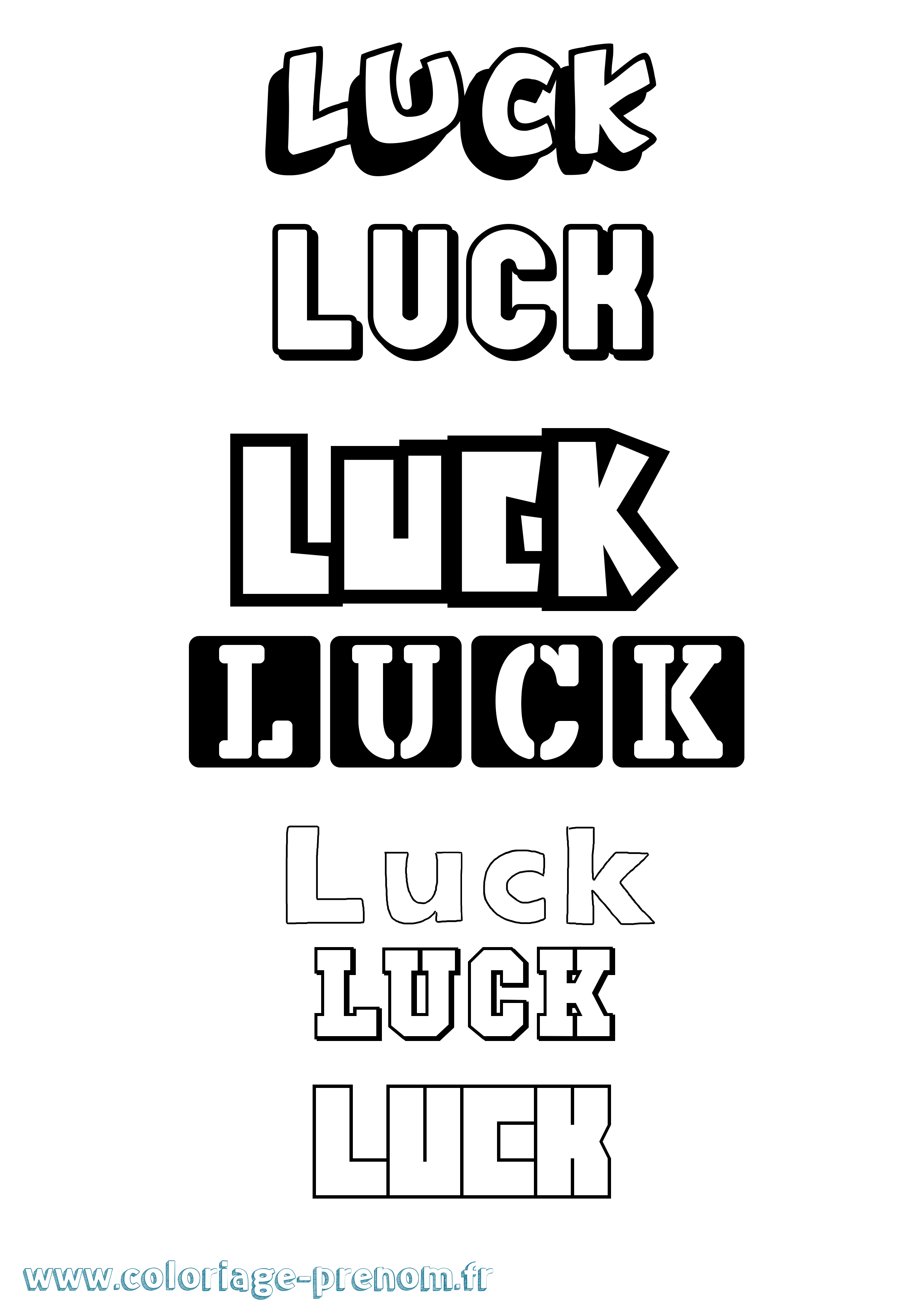 Coloriage prénom Luck Simple