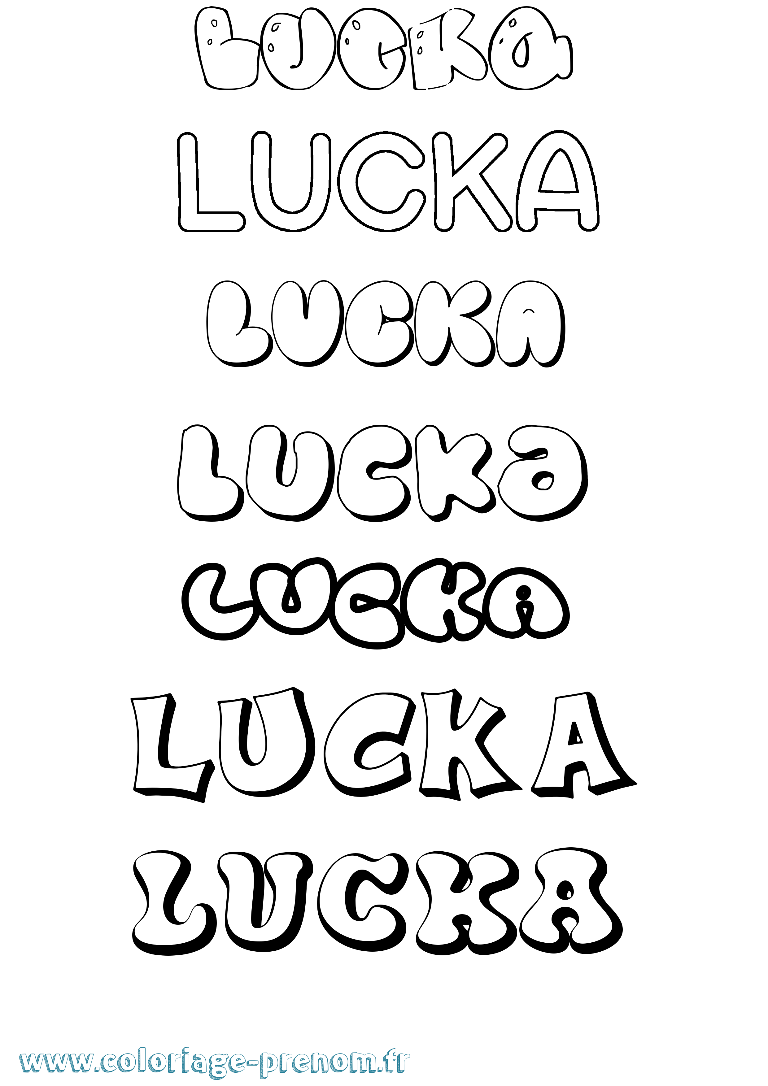 Coloriage prénom Lucka Bubble