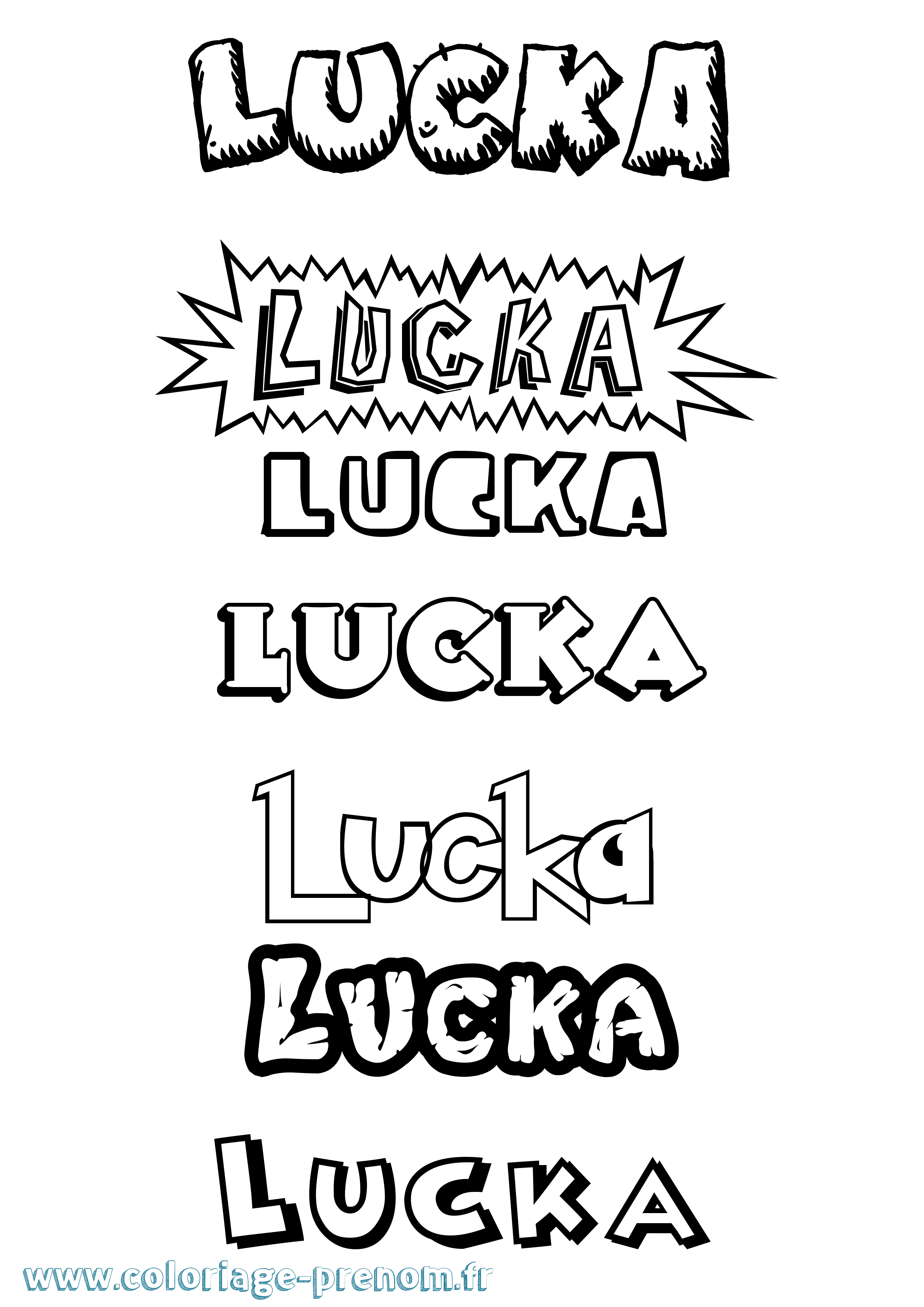Coloriage prénom Lucka Dessin Animé