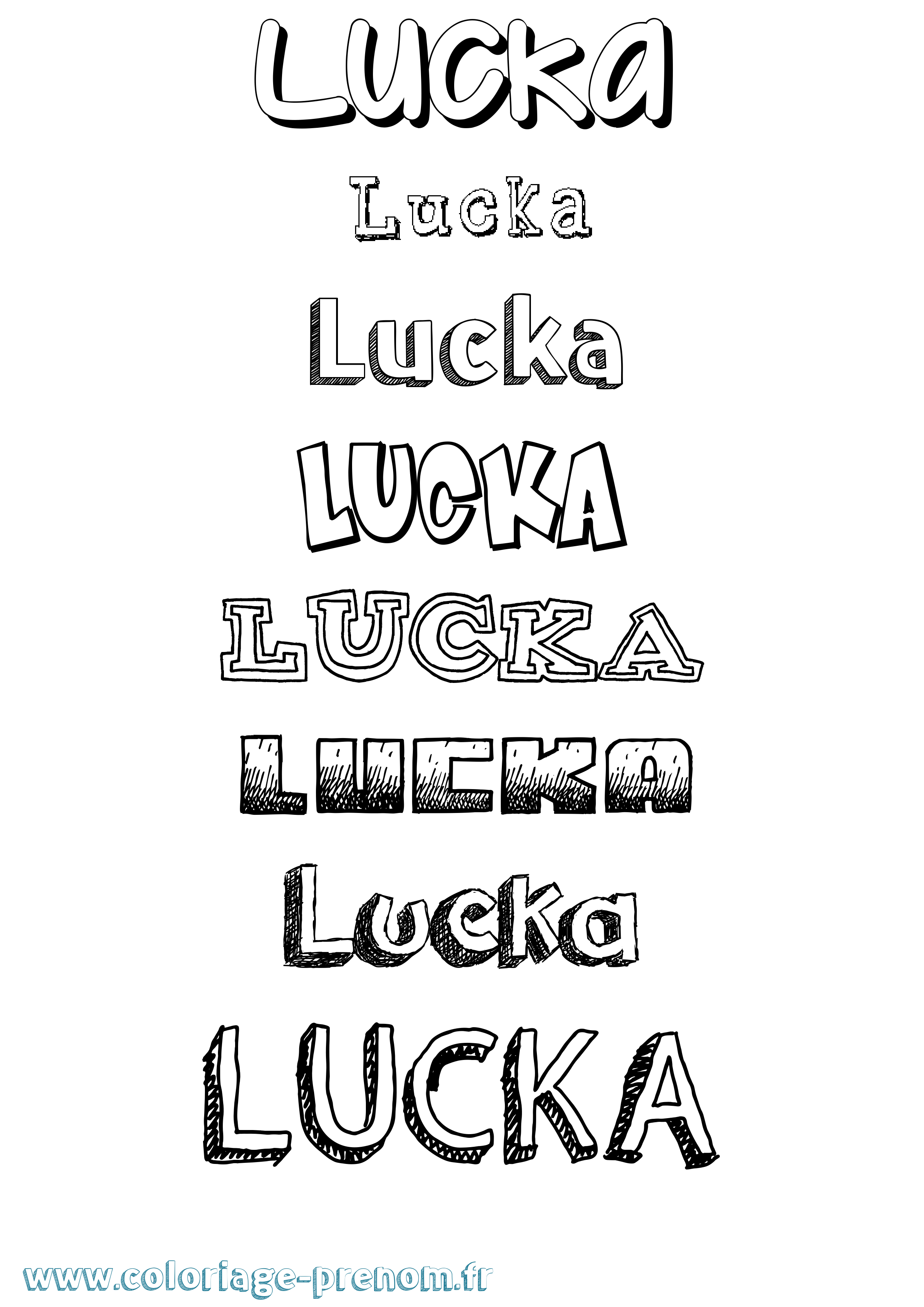 Coloriage prénom Lucka Dessiné