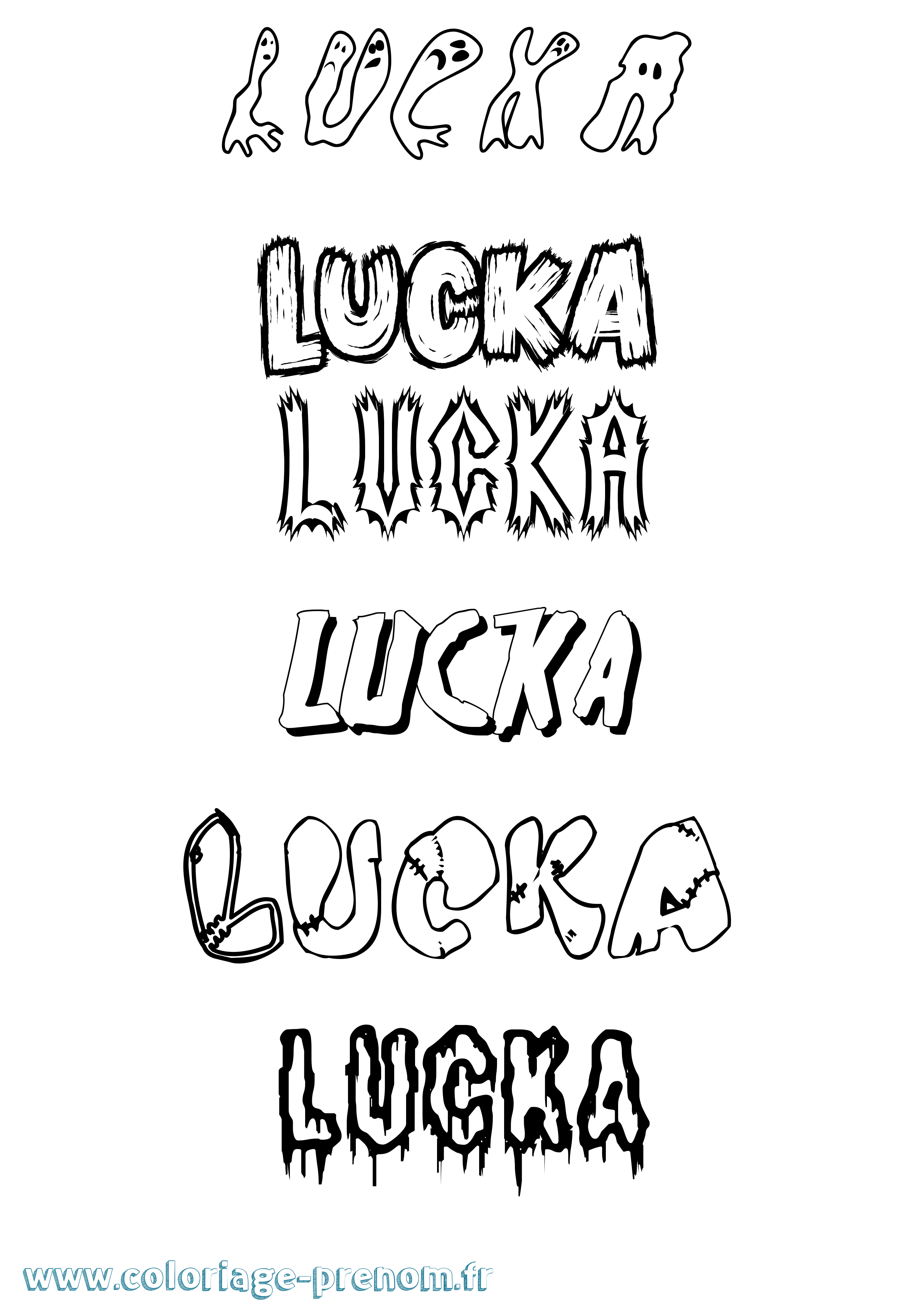 Coloriage prénom Lucka Frisson
