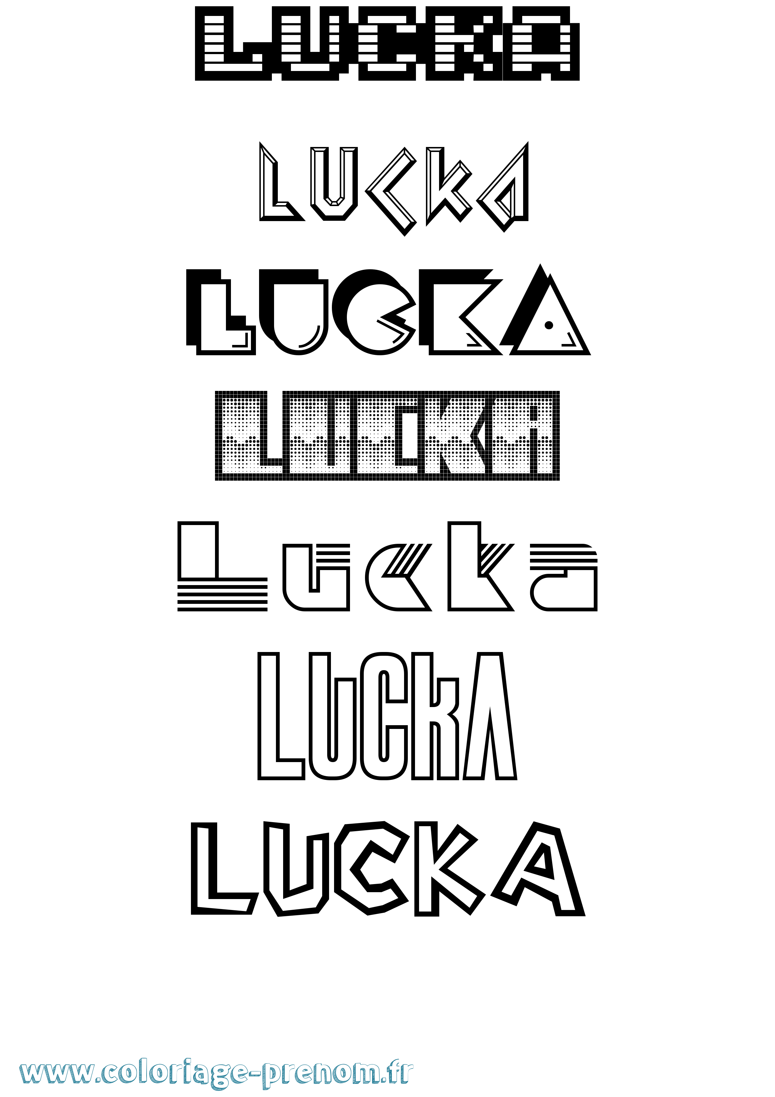 Coloriage prénom Lucka Jeux Vidéos