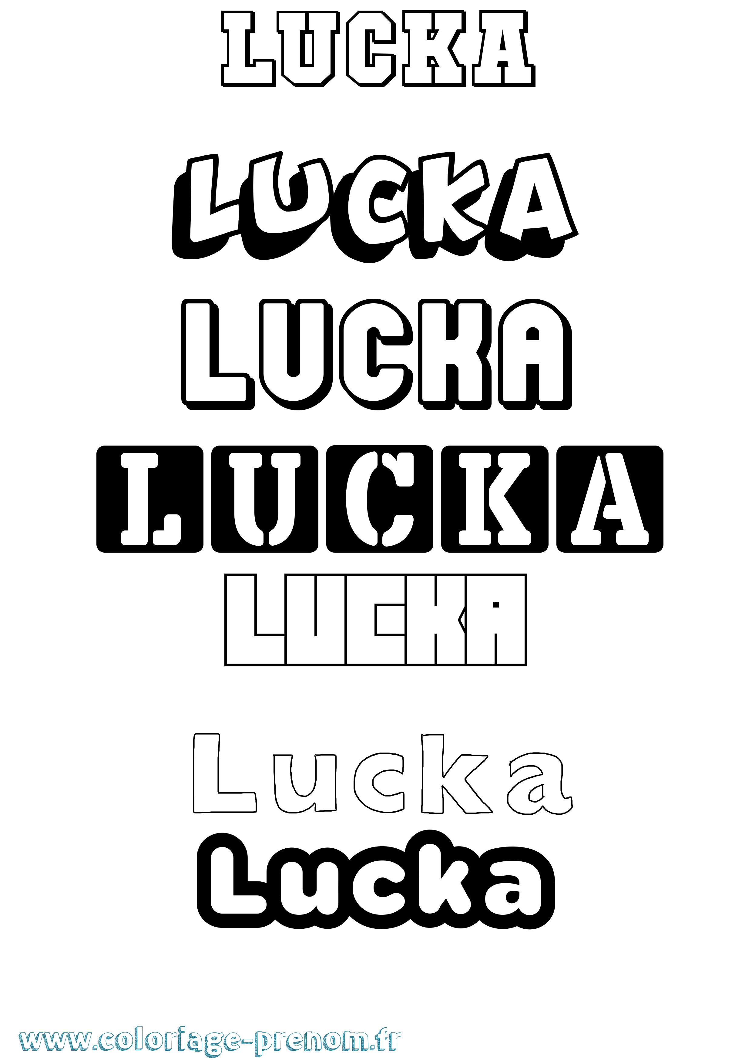 Coloriage prénom Lucka Simple