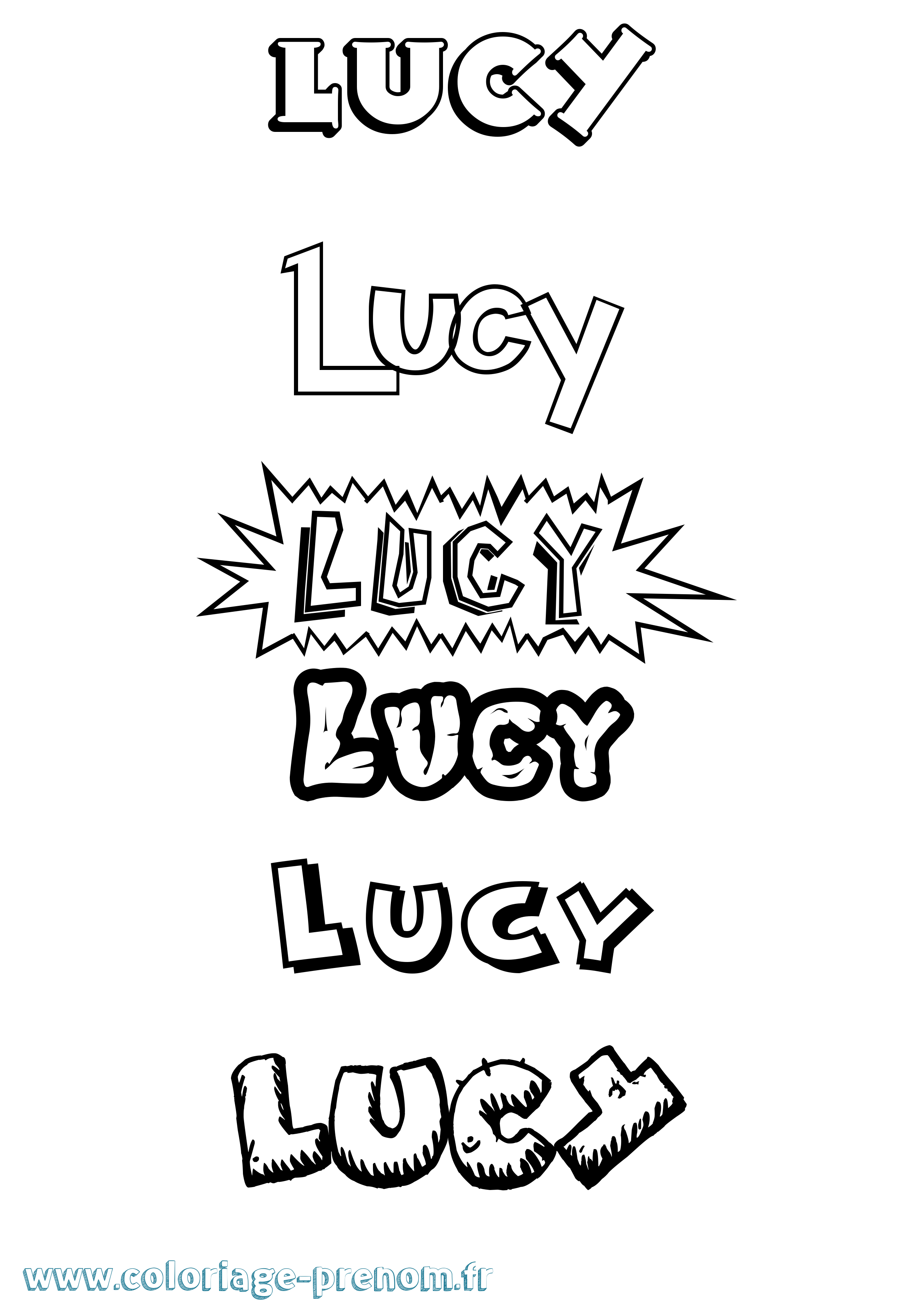 Coloriage Lucy Dessin Animé Coloriage prénom Lucy Dessin Animé