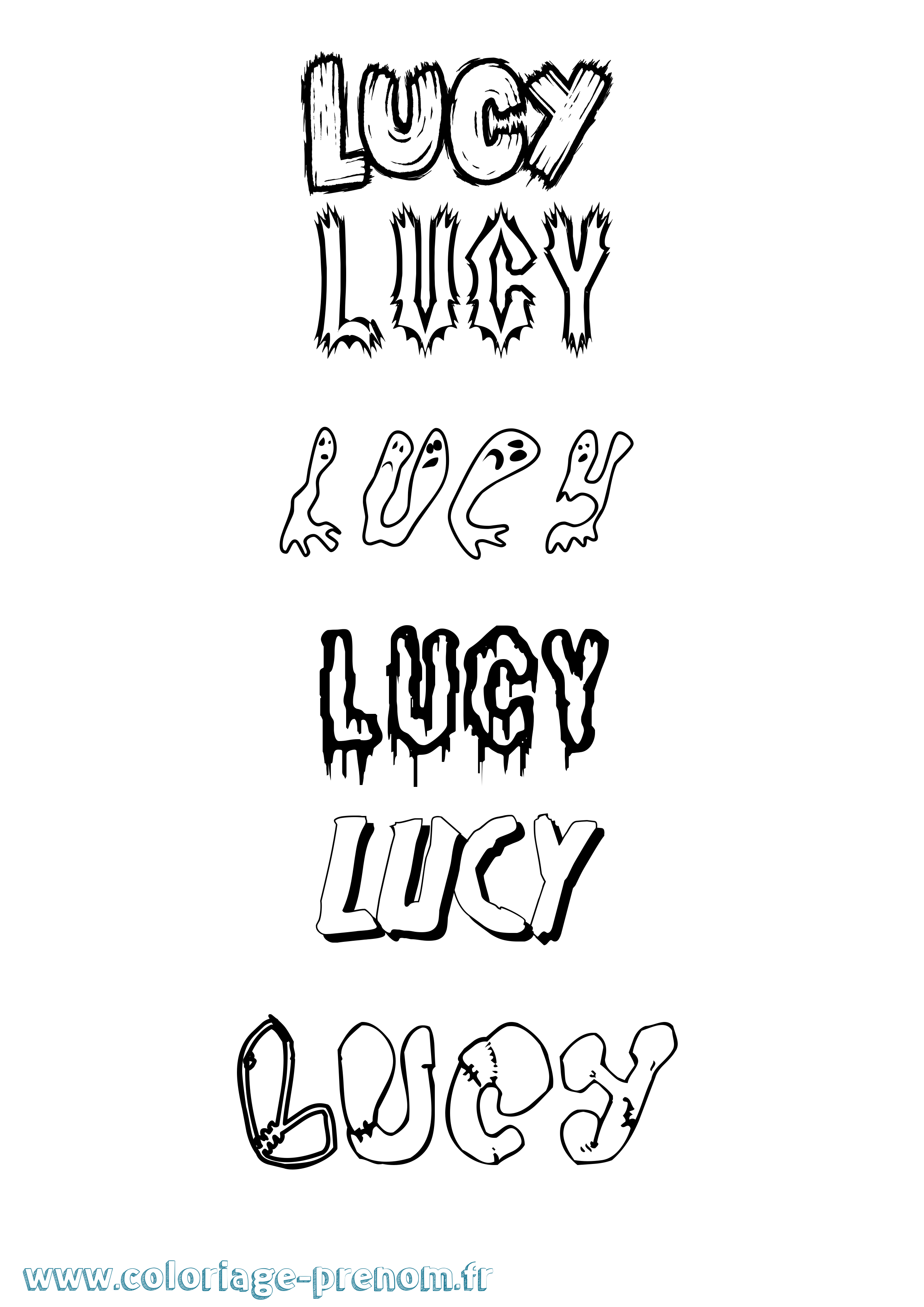 Coloriage Lucy Frisson Coloriage prénom Lucy Frisson