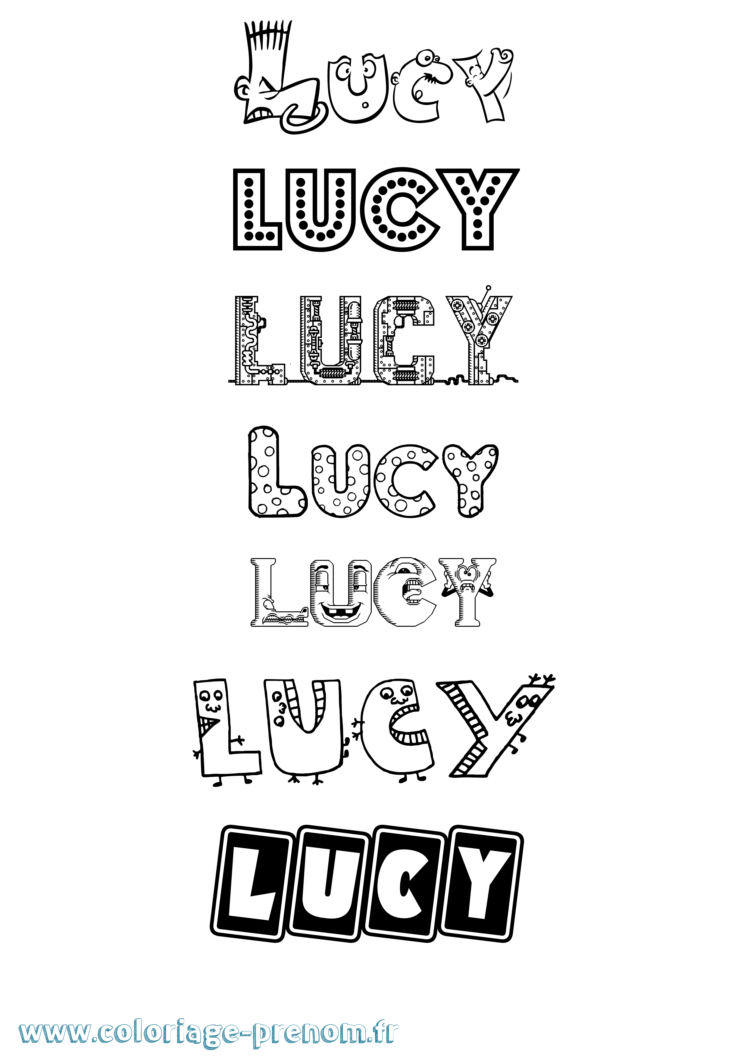 Coloriage Lucy Fun Coloriage prénom Lucy Fun
