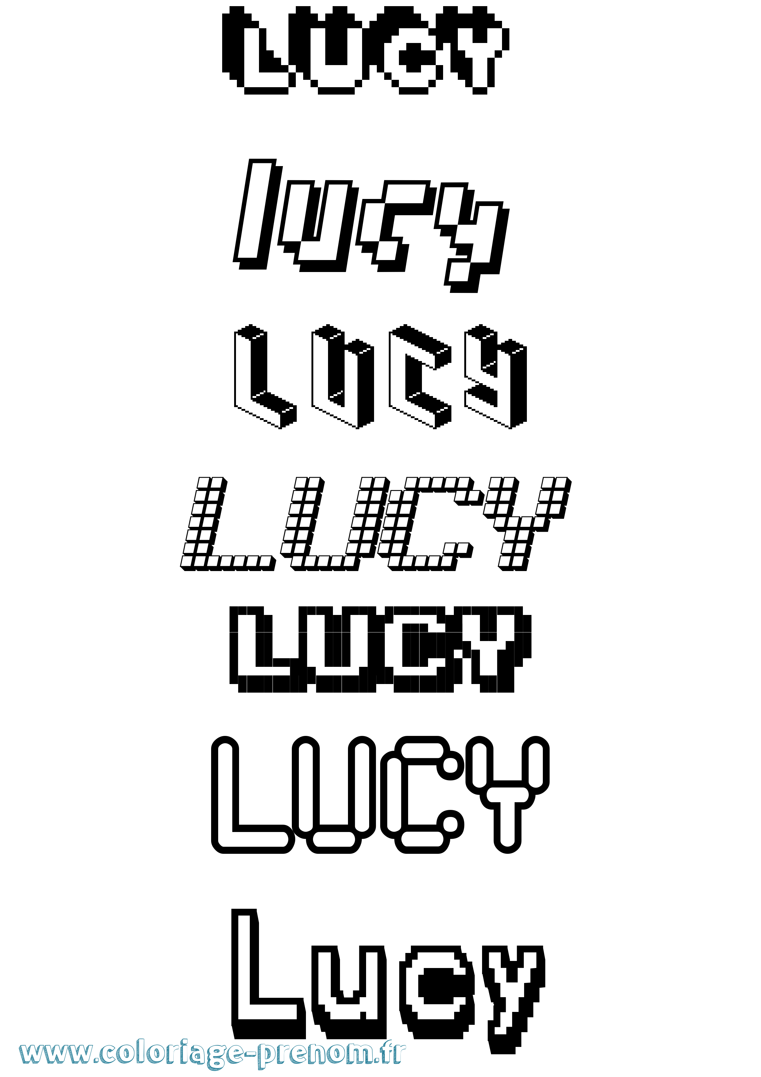 Coloriage Lucy Pixel Coloriage prénom Lucy Pixel