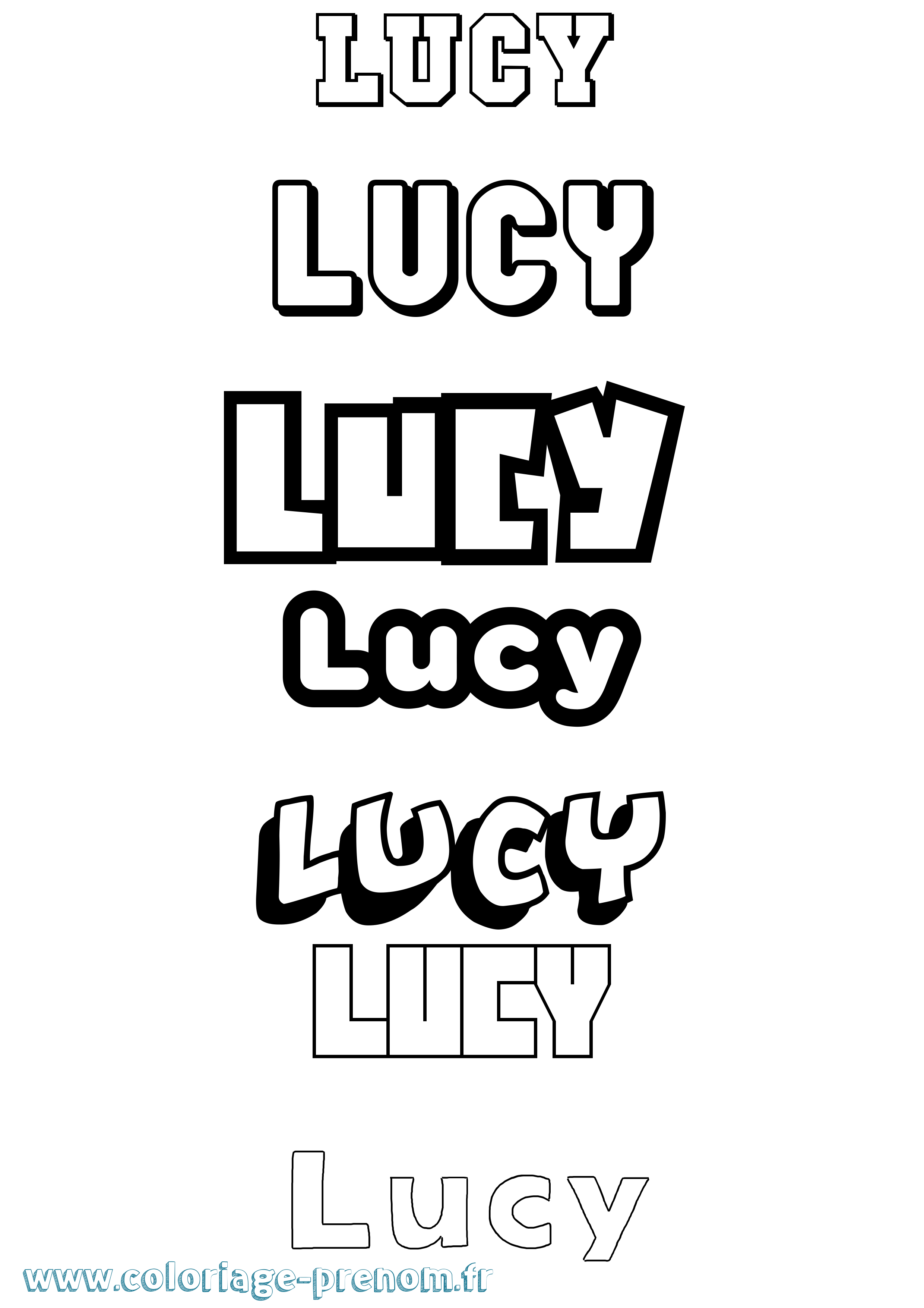 Coloriage Lucy Simple Coloriage prénom Lucy Simple