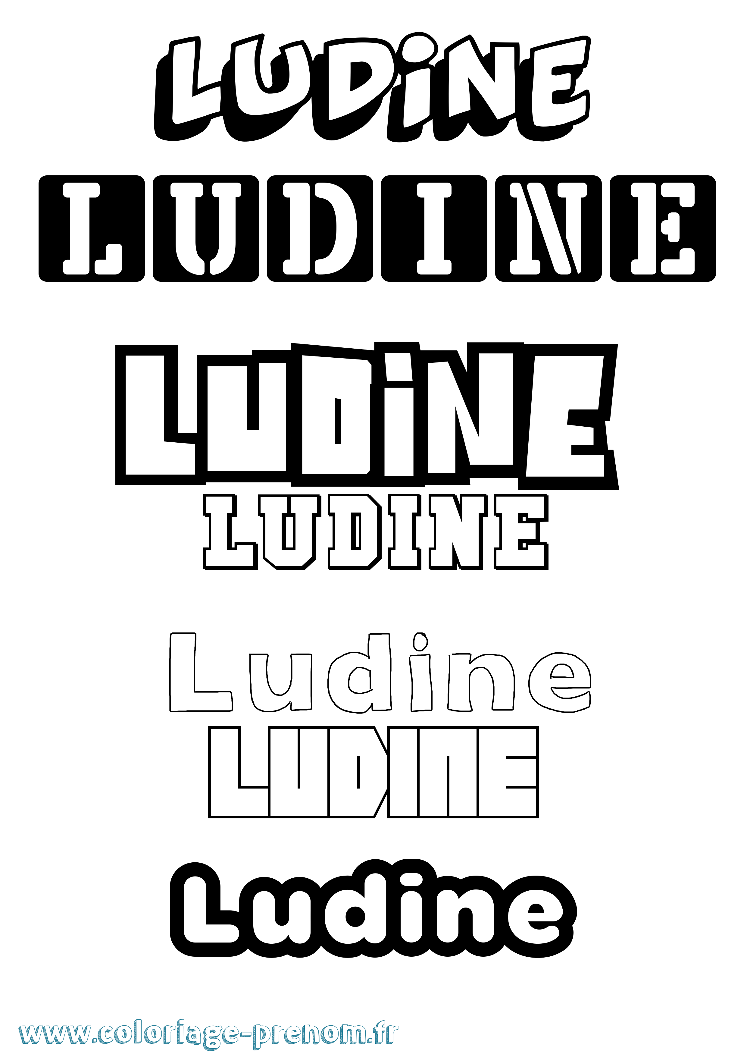 Coloriage prénom Ludine Simple