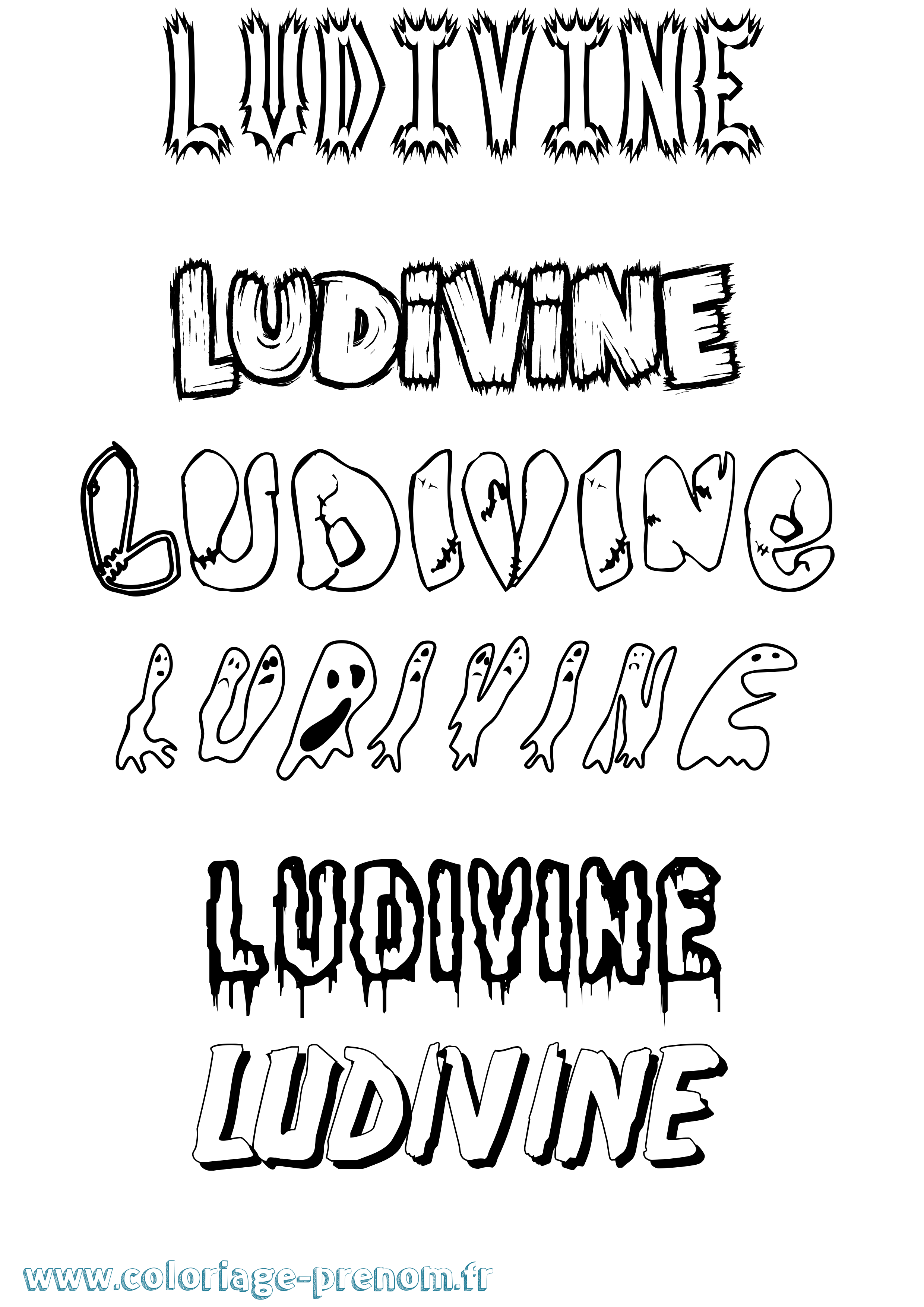Coloriage prénom Ludivine Frisson