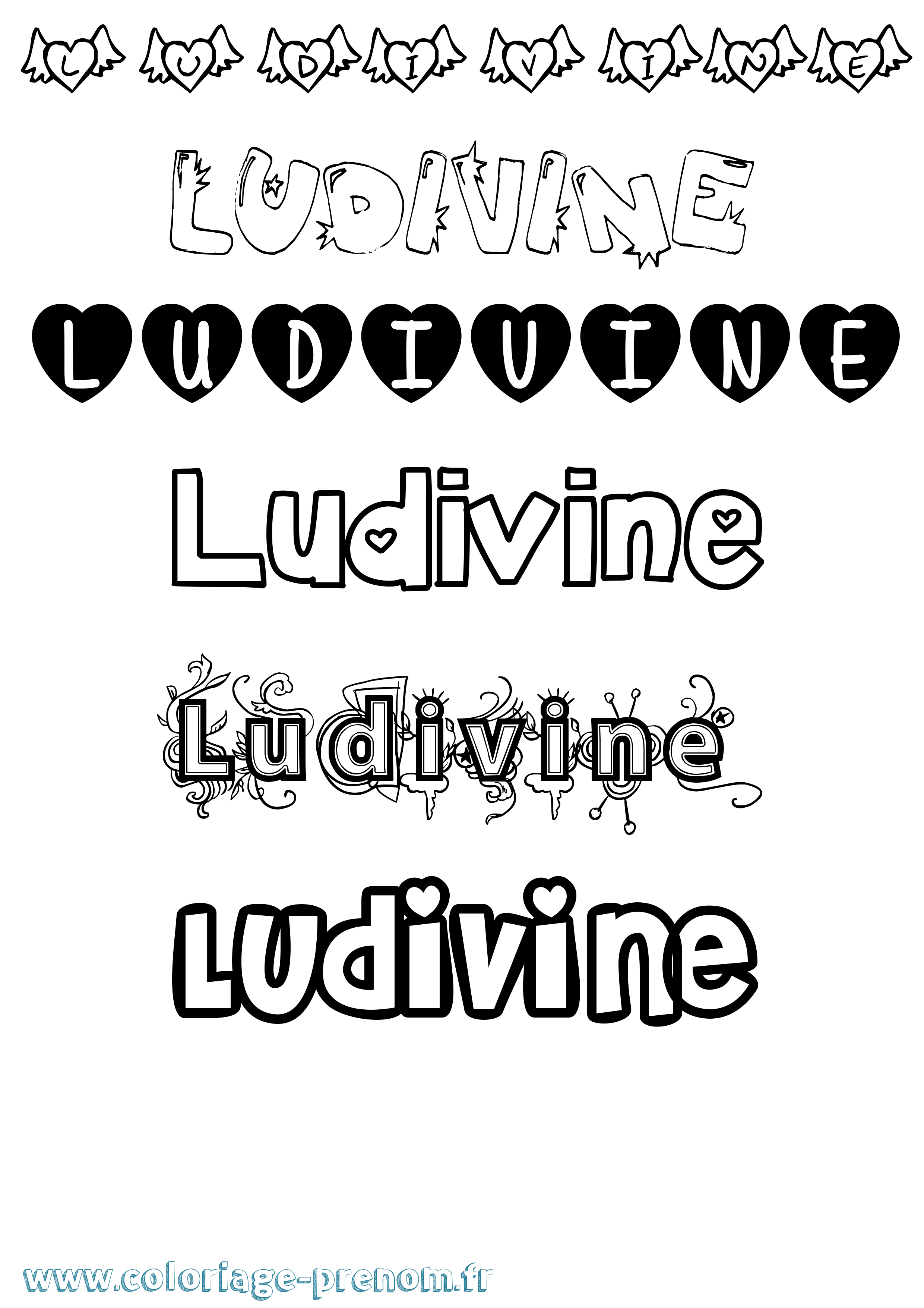 Coloriage prénom Ludivine