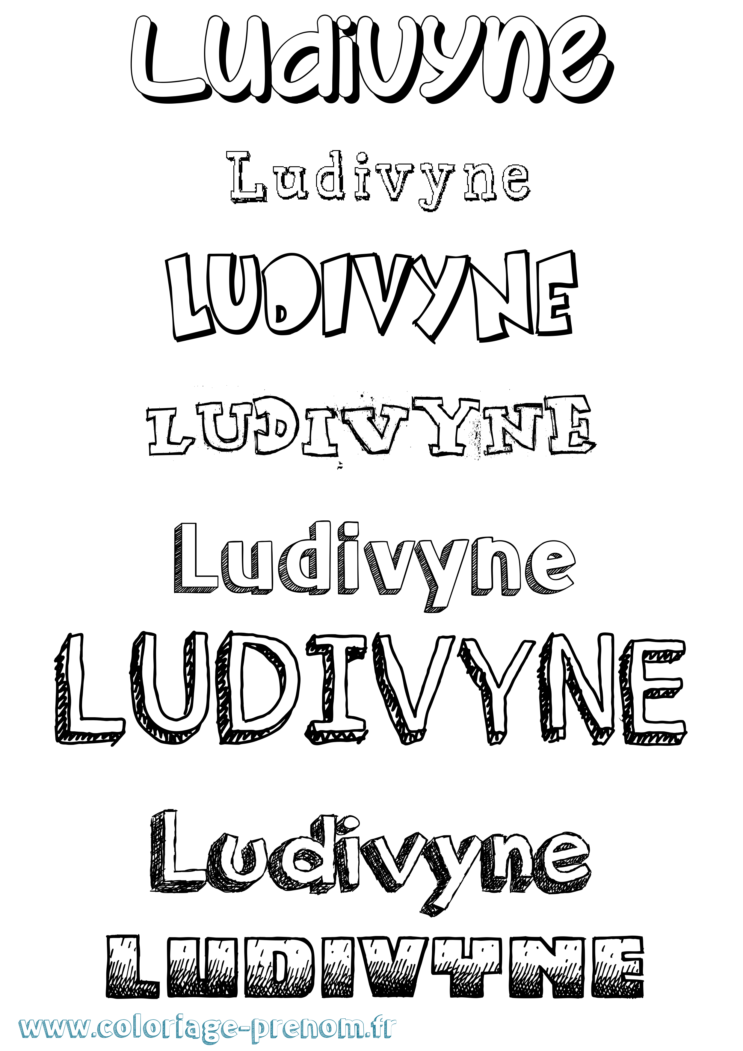 Coloriage prénom Ludivyne Dessiné