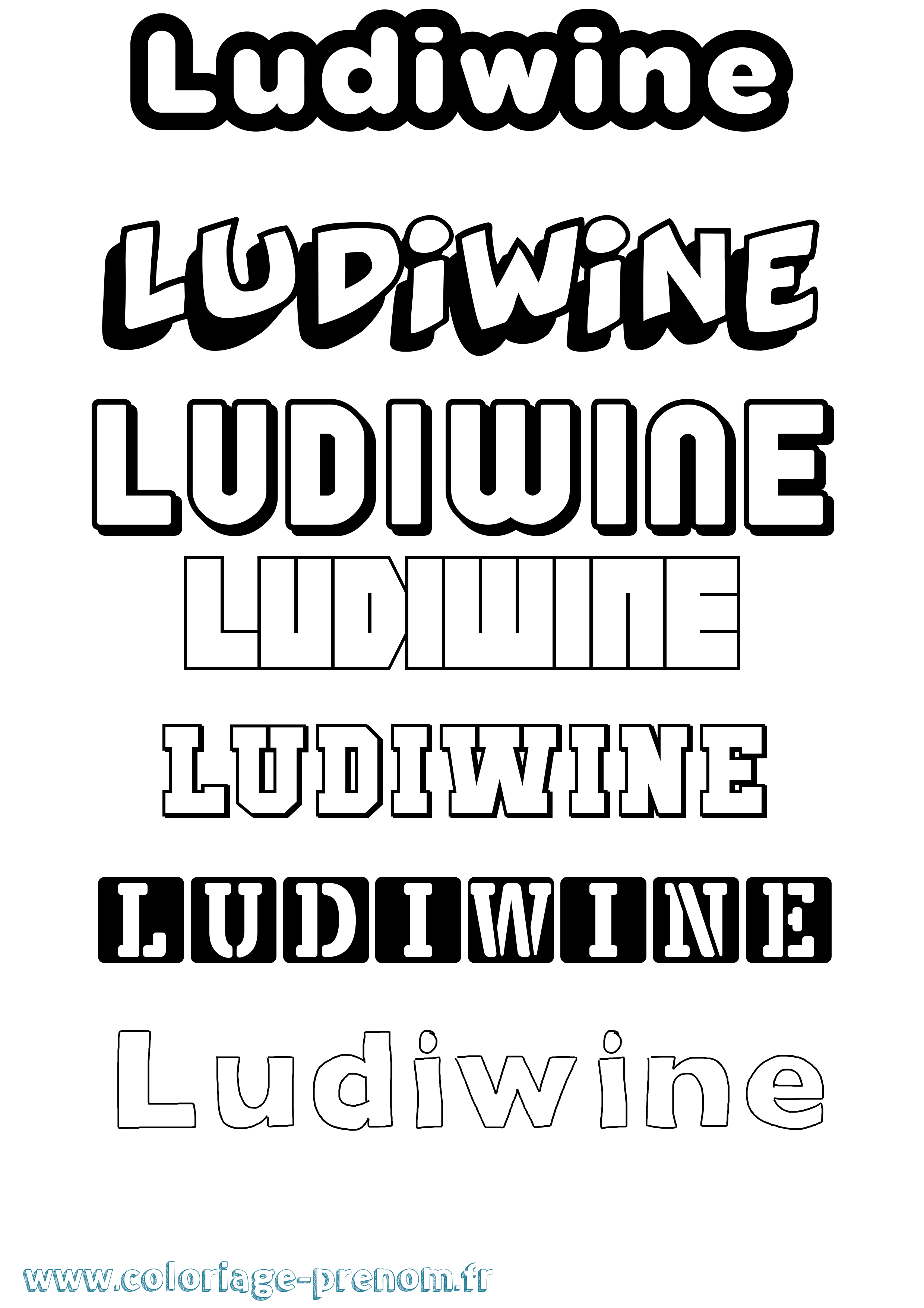 Coloriage prénom Ludiwine Simple