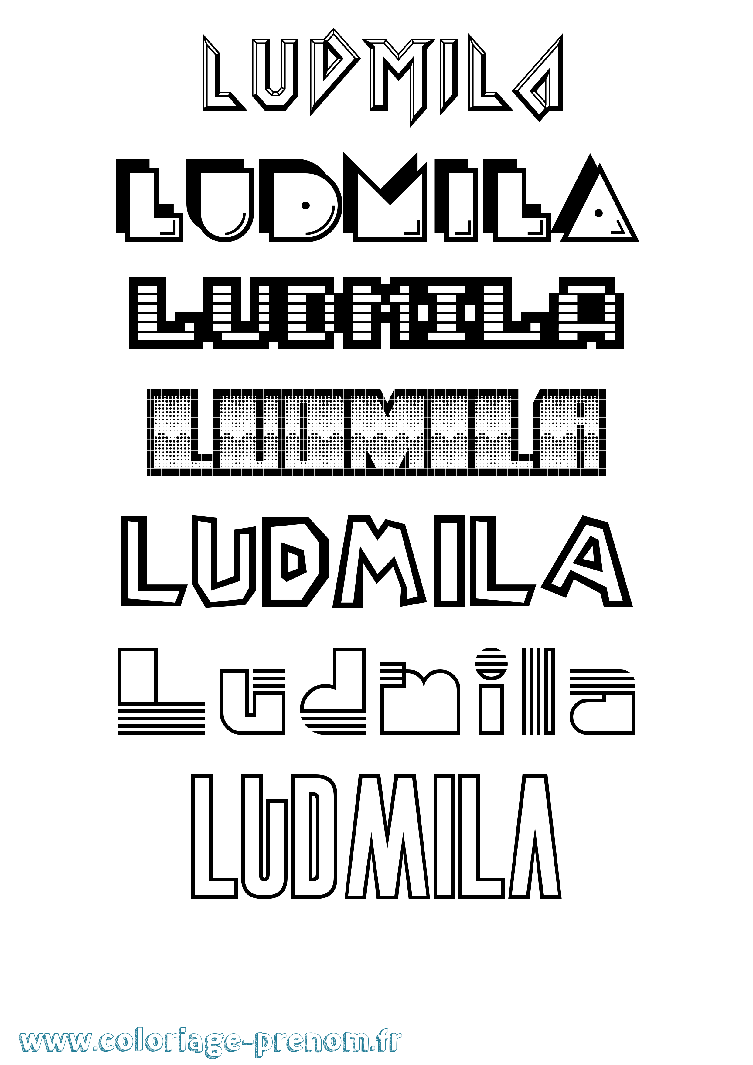 Coloriage prénom Ludmila