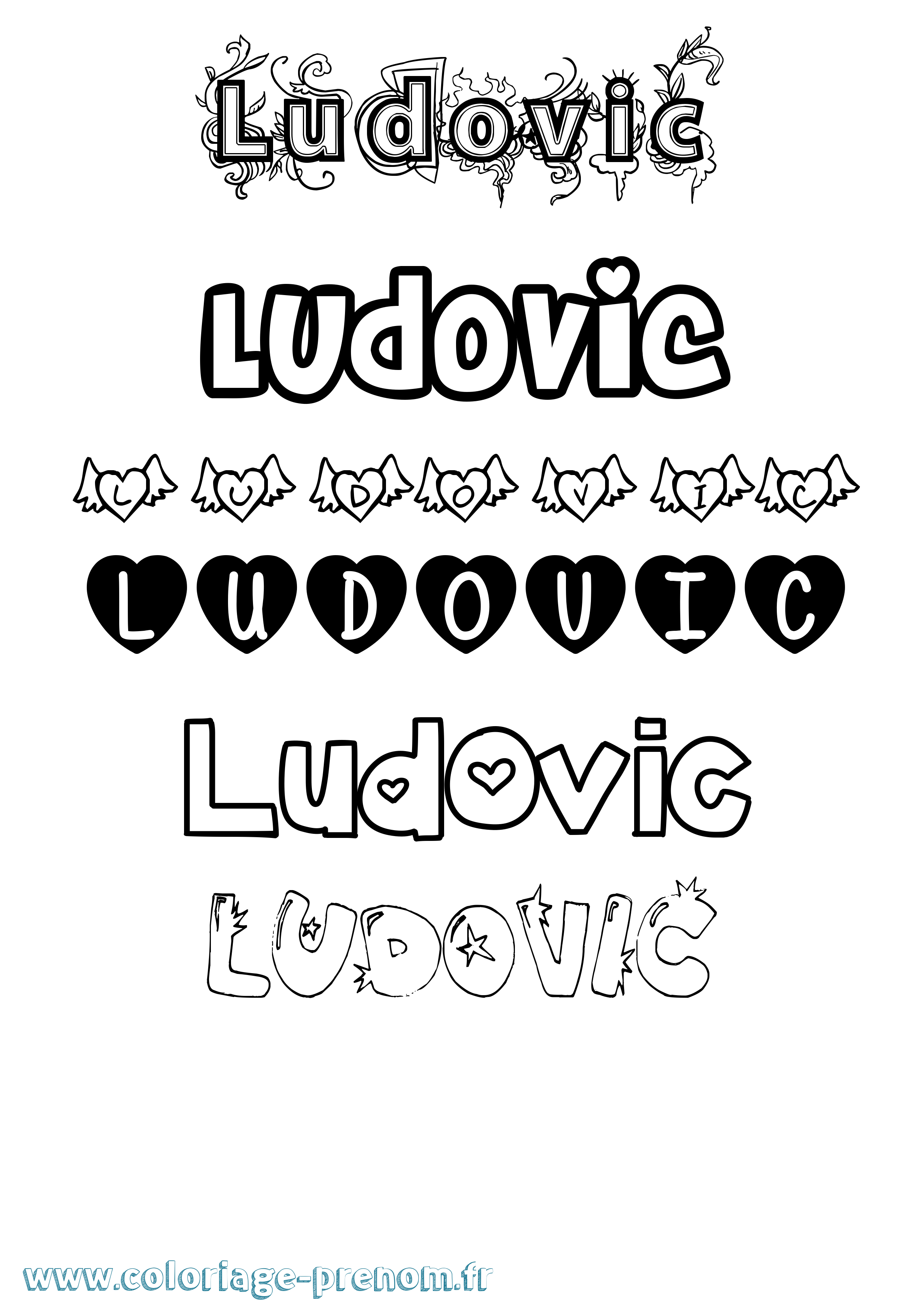 Coloriage Ludovic Coloriage prénom Ludovic