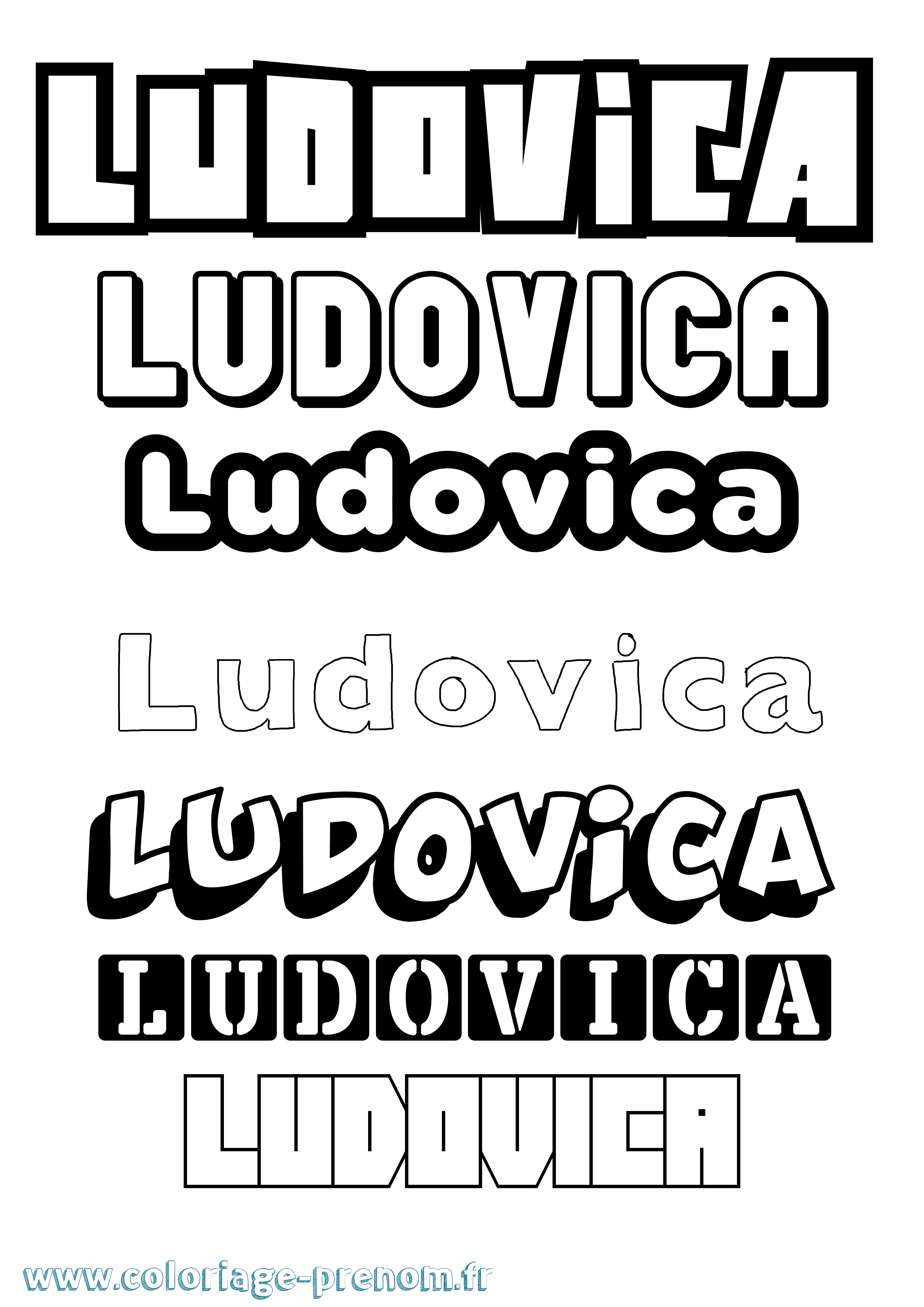 Coloriage prénom Ludovica Simple