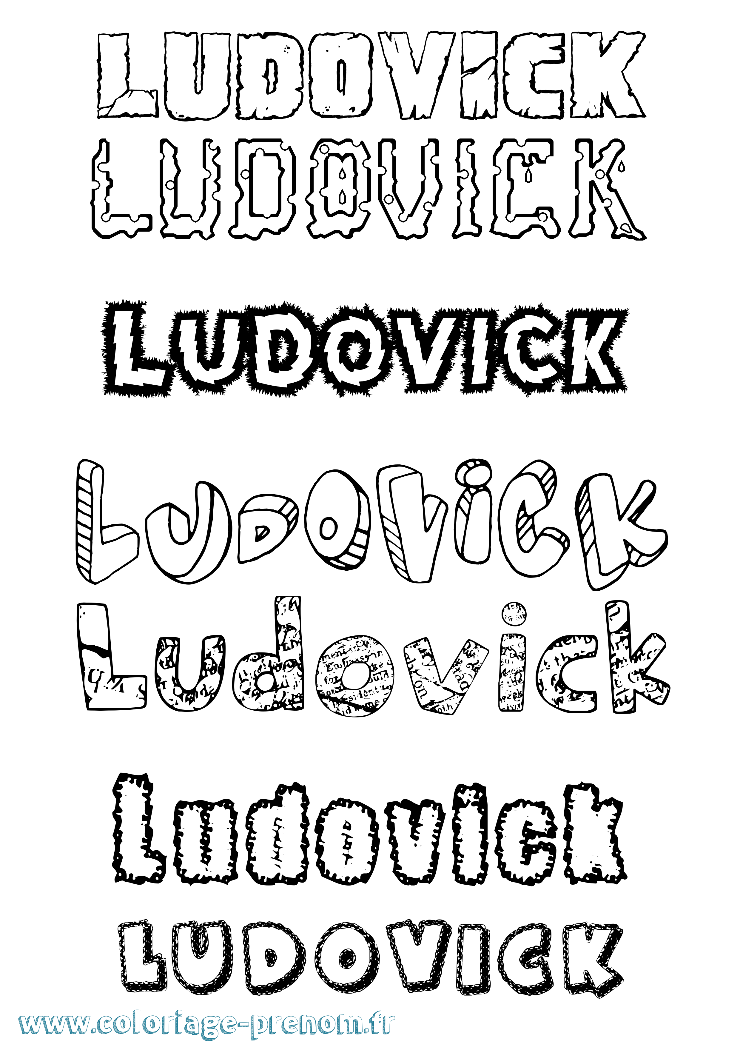 Coloriage prénom Ludovick Destructuré