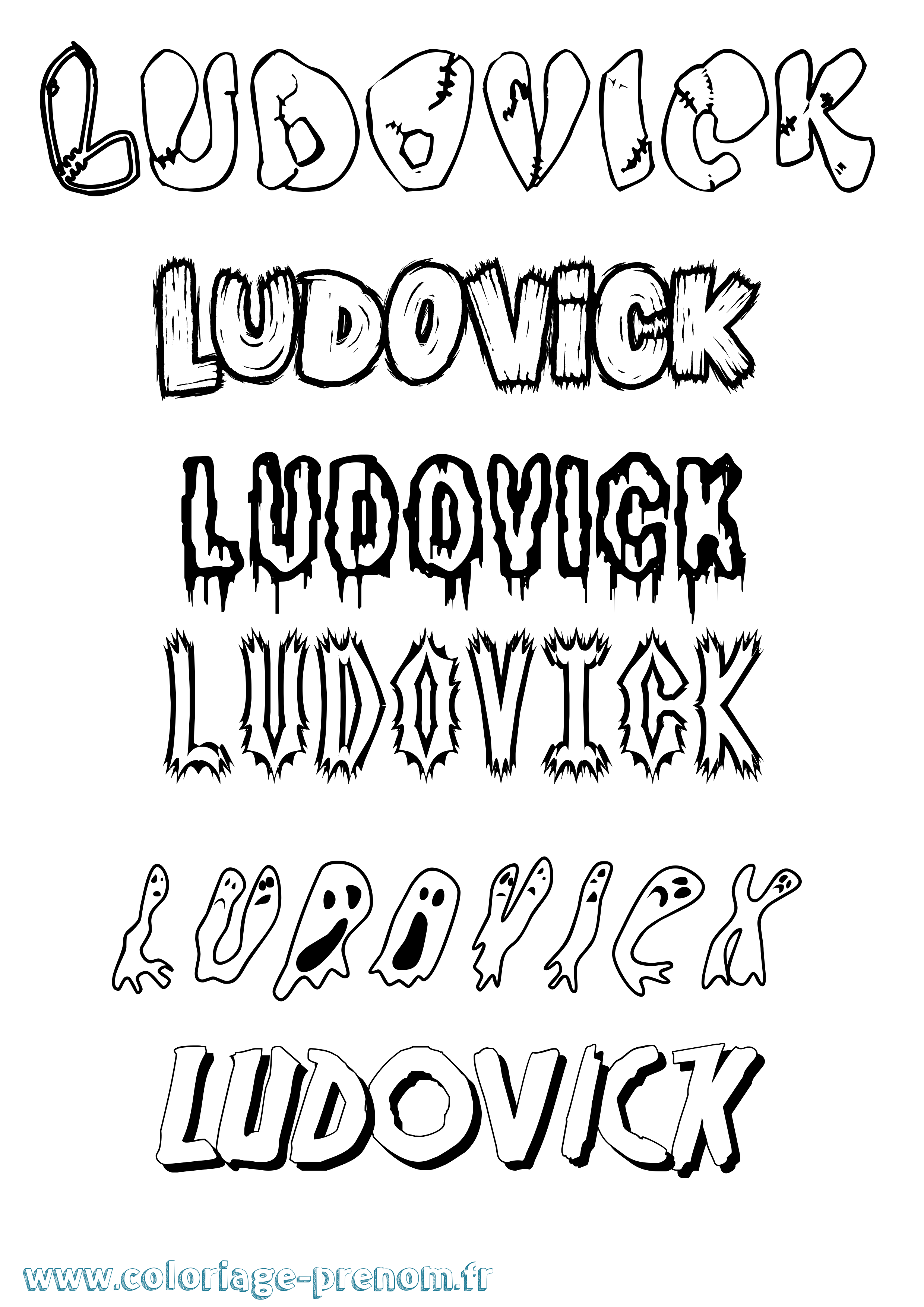 Coloriage prénom Ludovick Frisson