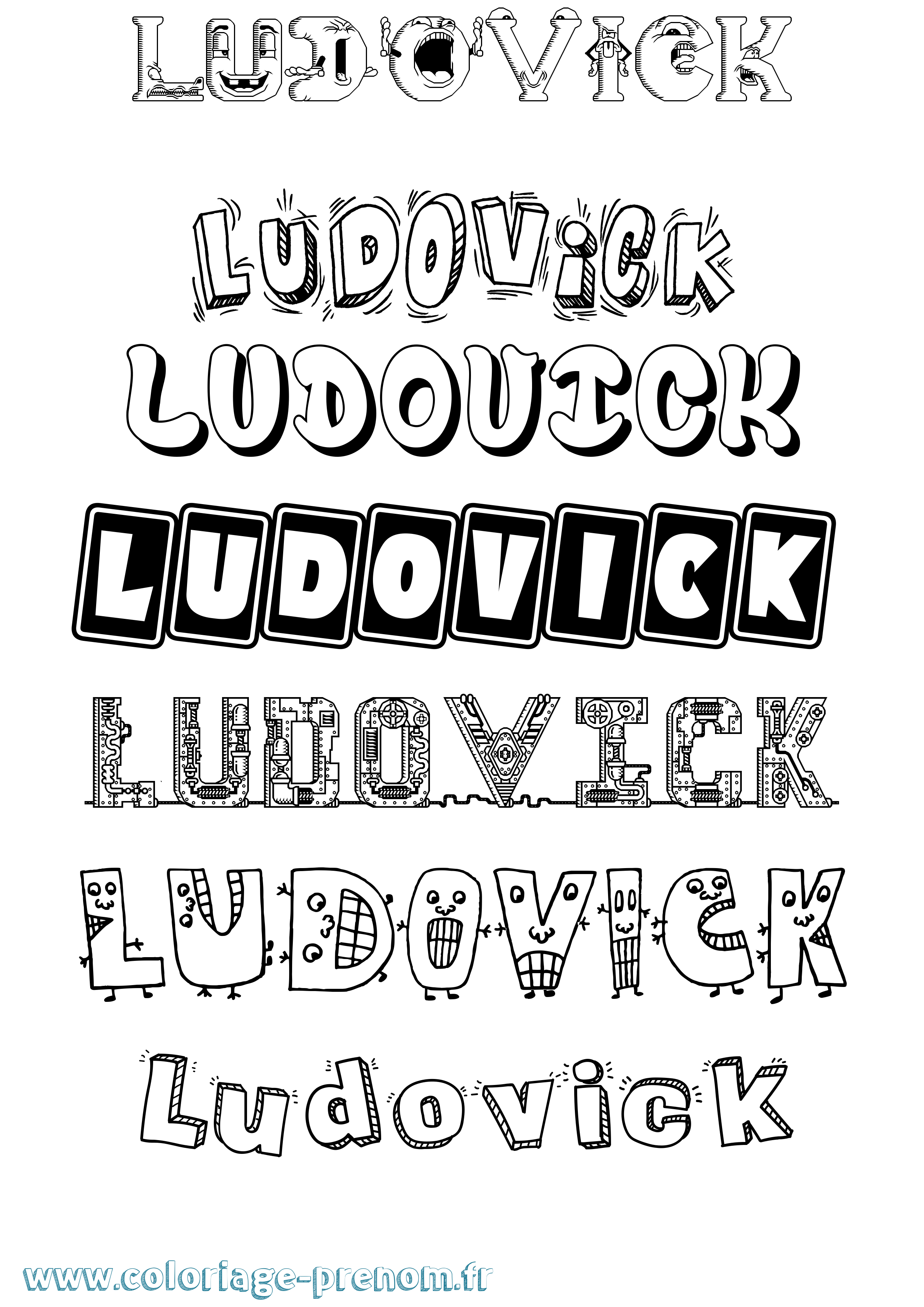 Coloriage prénom Ludovick Fun