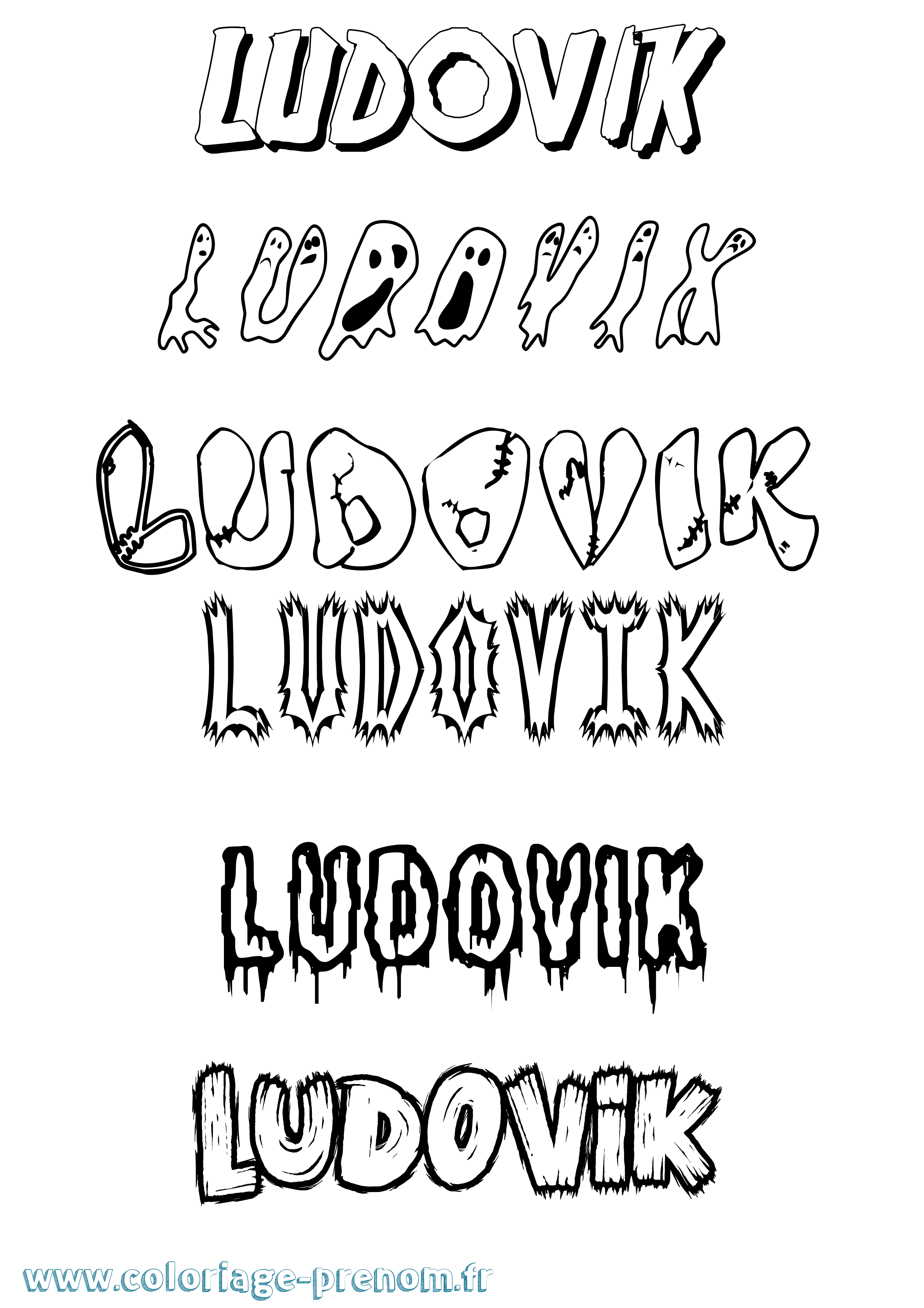 Coloriage prénom Ludovik Frisson