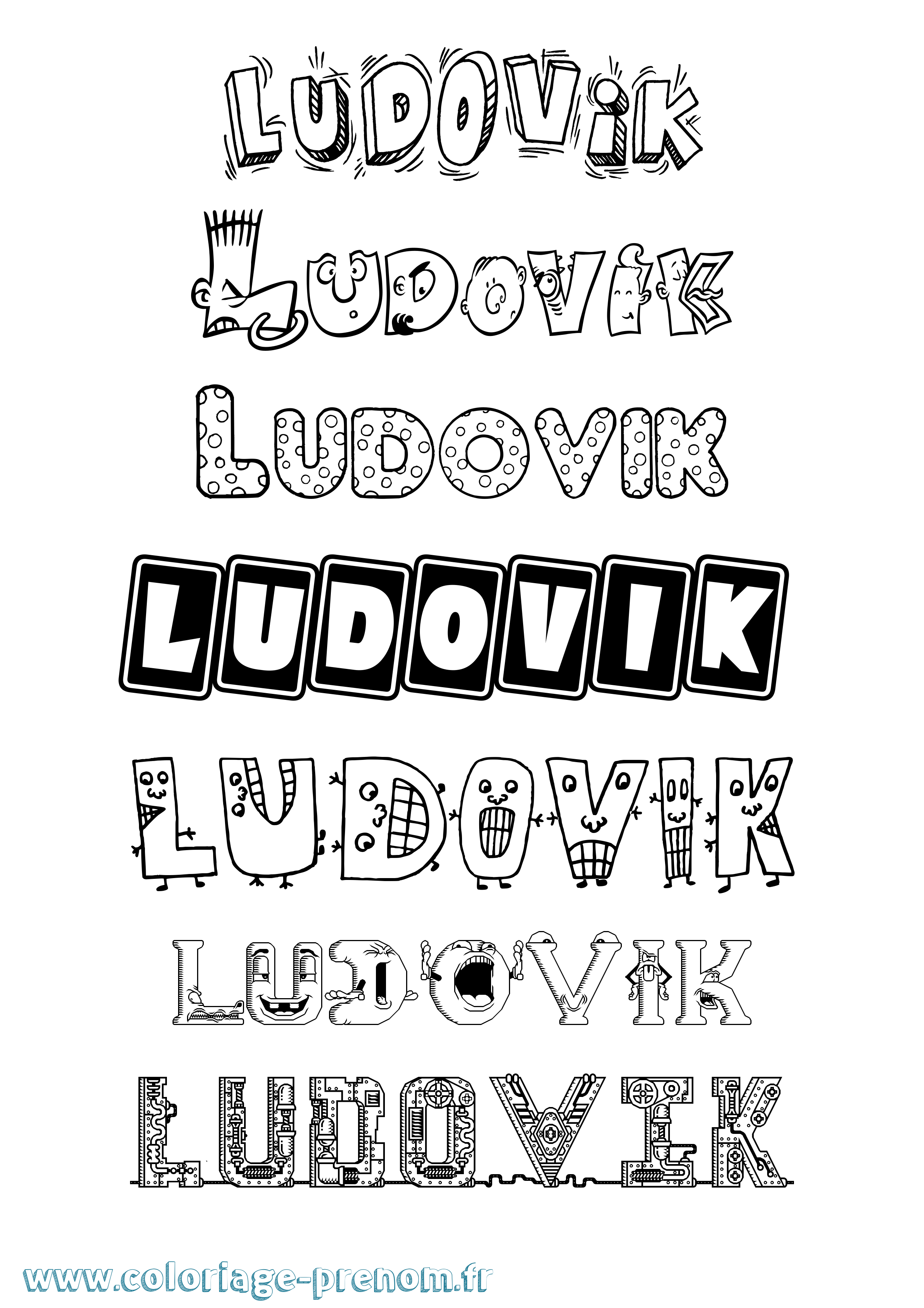 Coloriage prénom Ludovik Fun