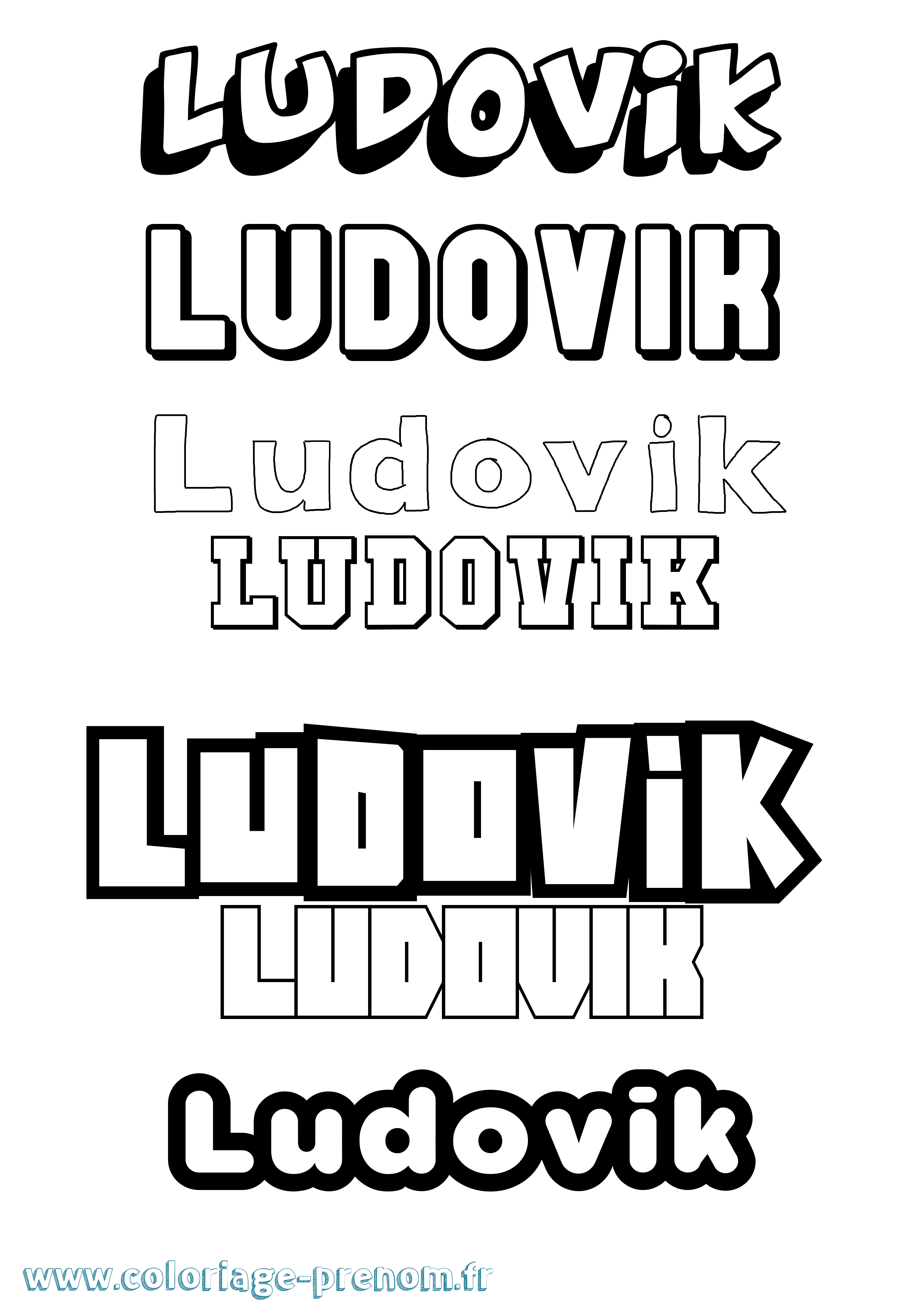 Coloriage prénom Ludovik Simple