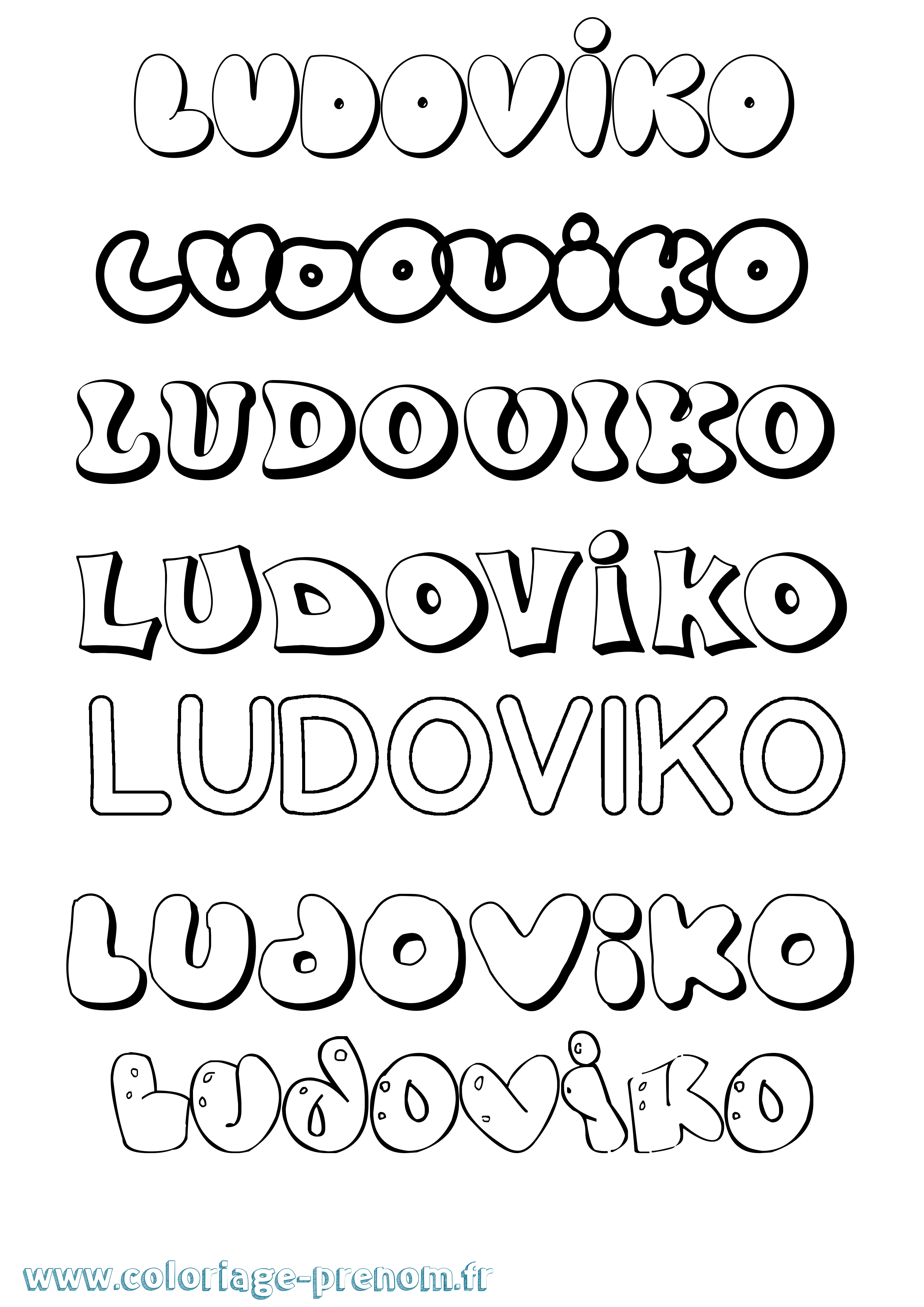 Coloriage prénom Ludoviko Bubble