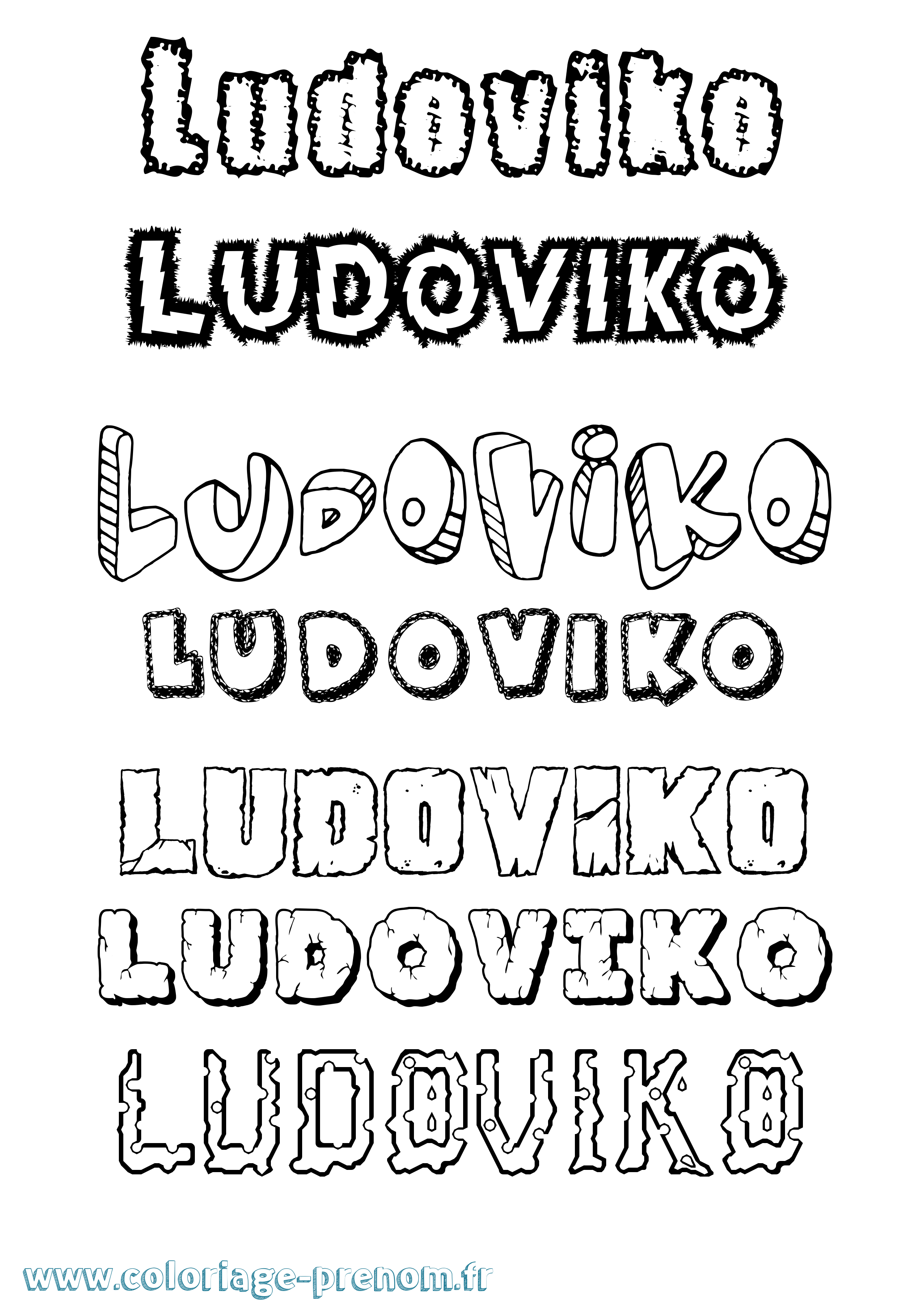 Coloriage prénom Ludoviko Destructuré
