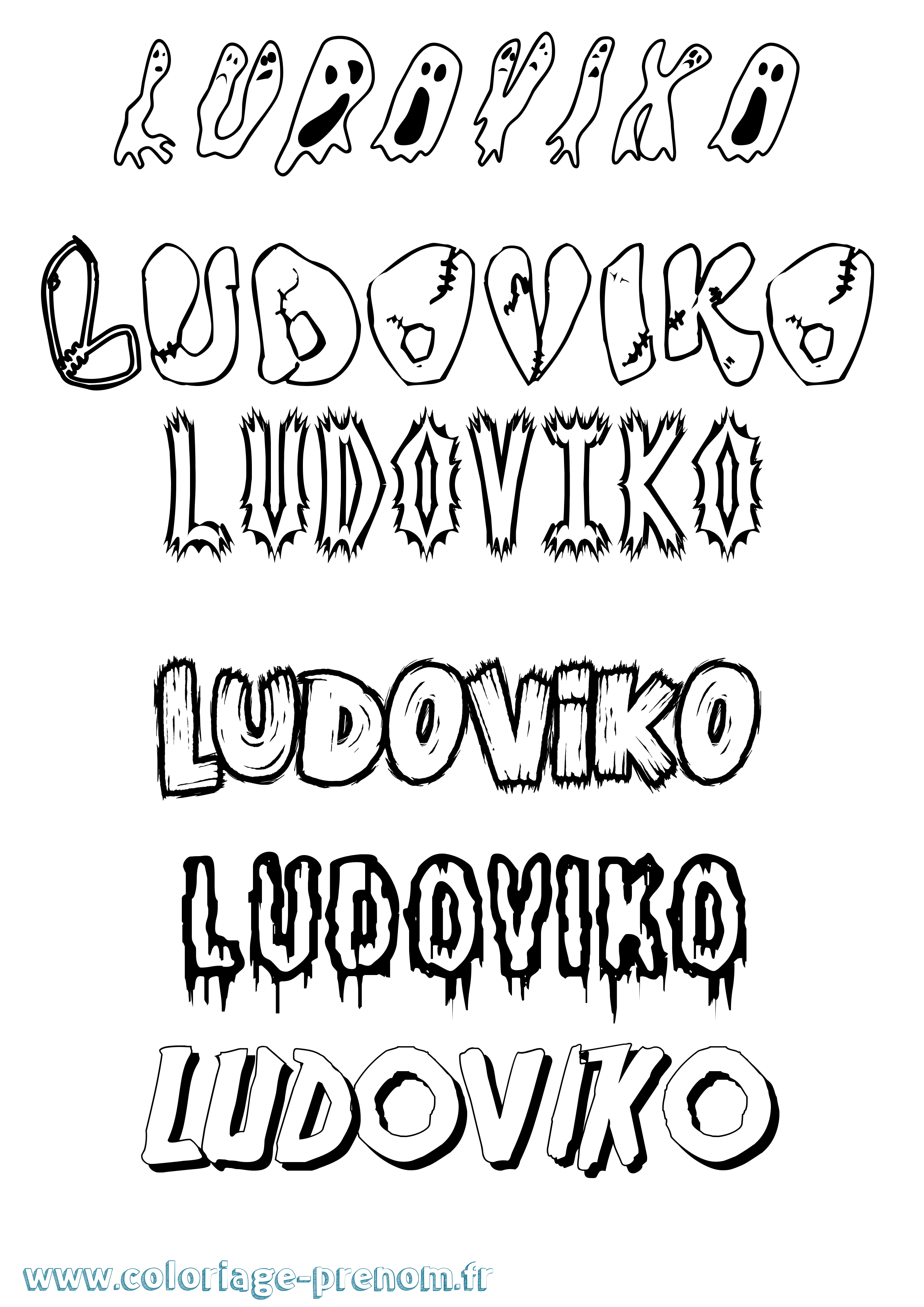 Coloriage prénom Ludoviko Frisson