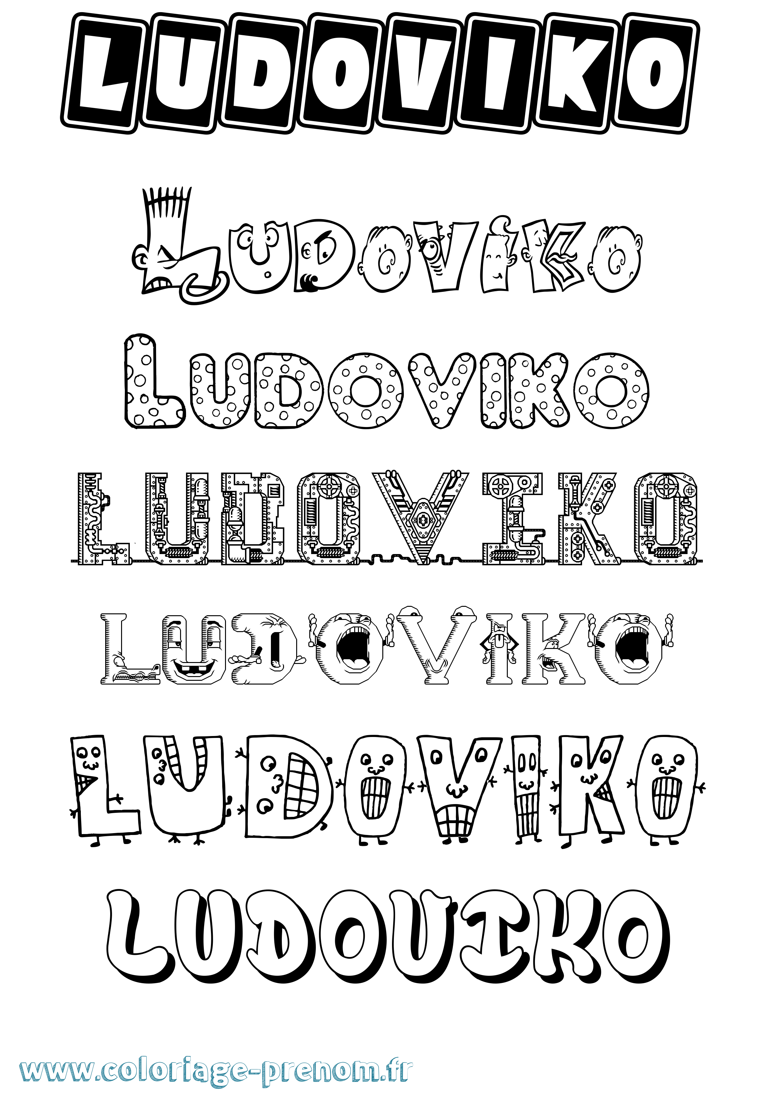 Coloriage prénom Ludoviko Fun
