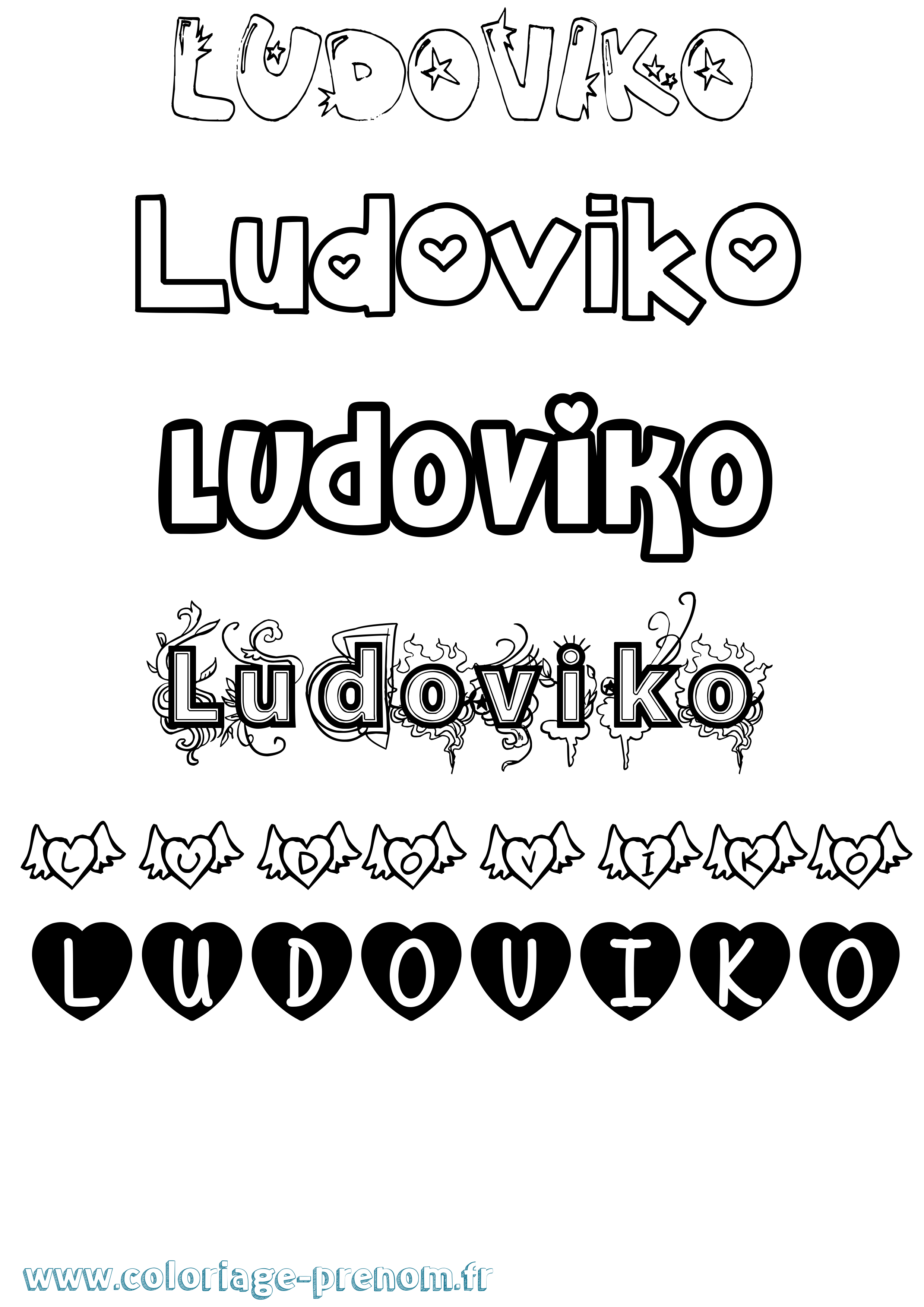 Coloriage prénom Ludoviko Girly