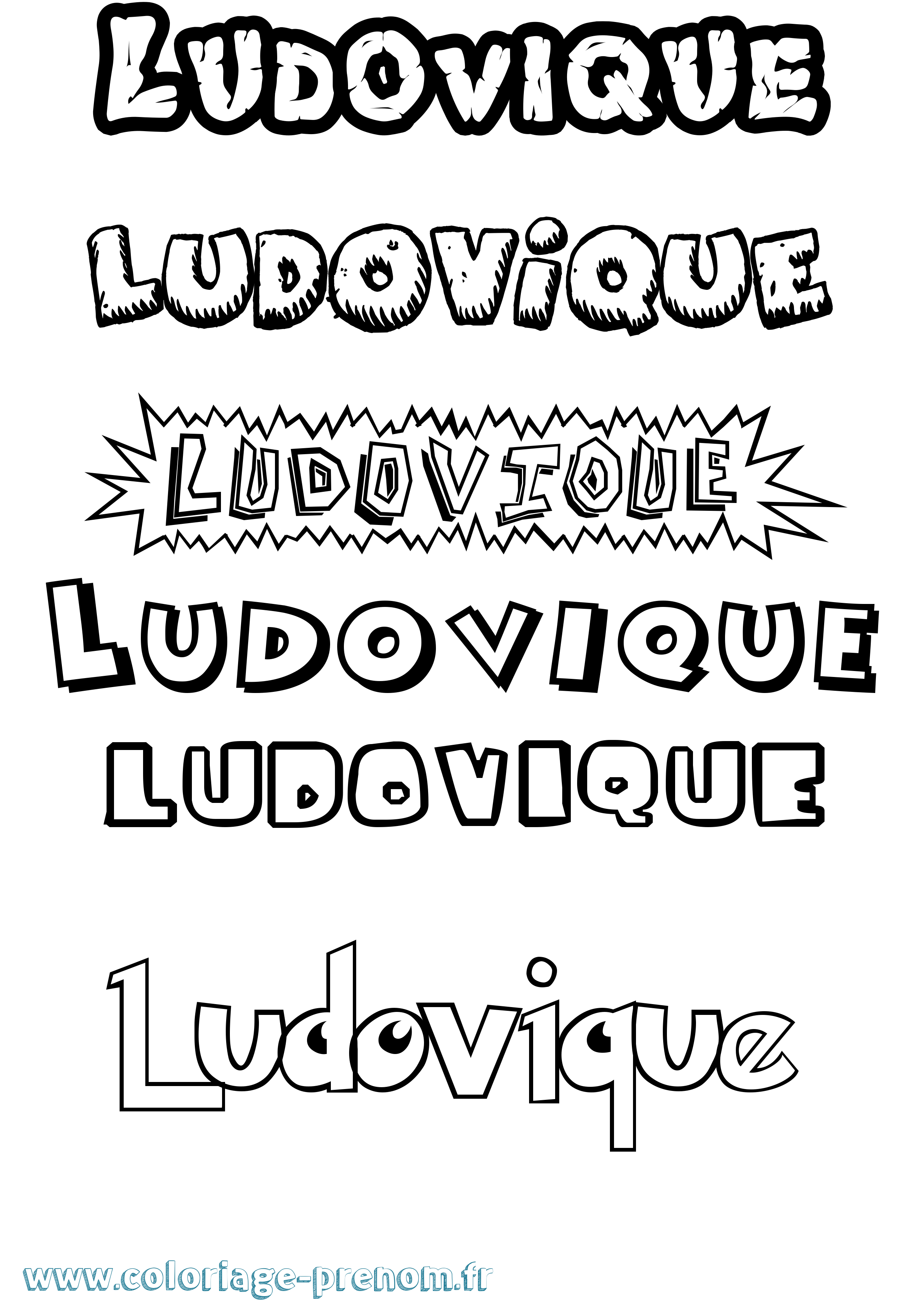 Coloriage prénom Ludovique Dessin Animé