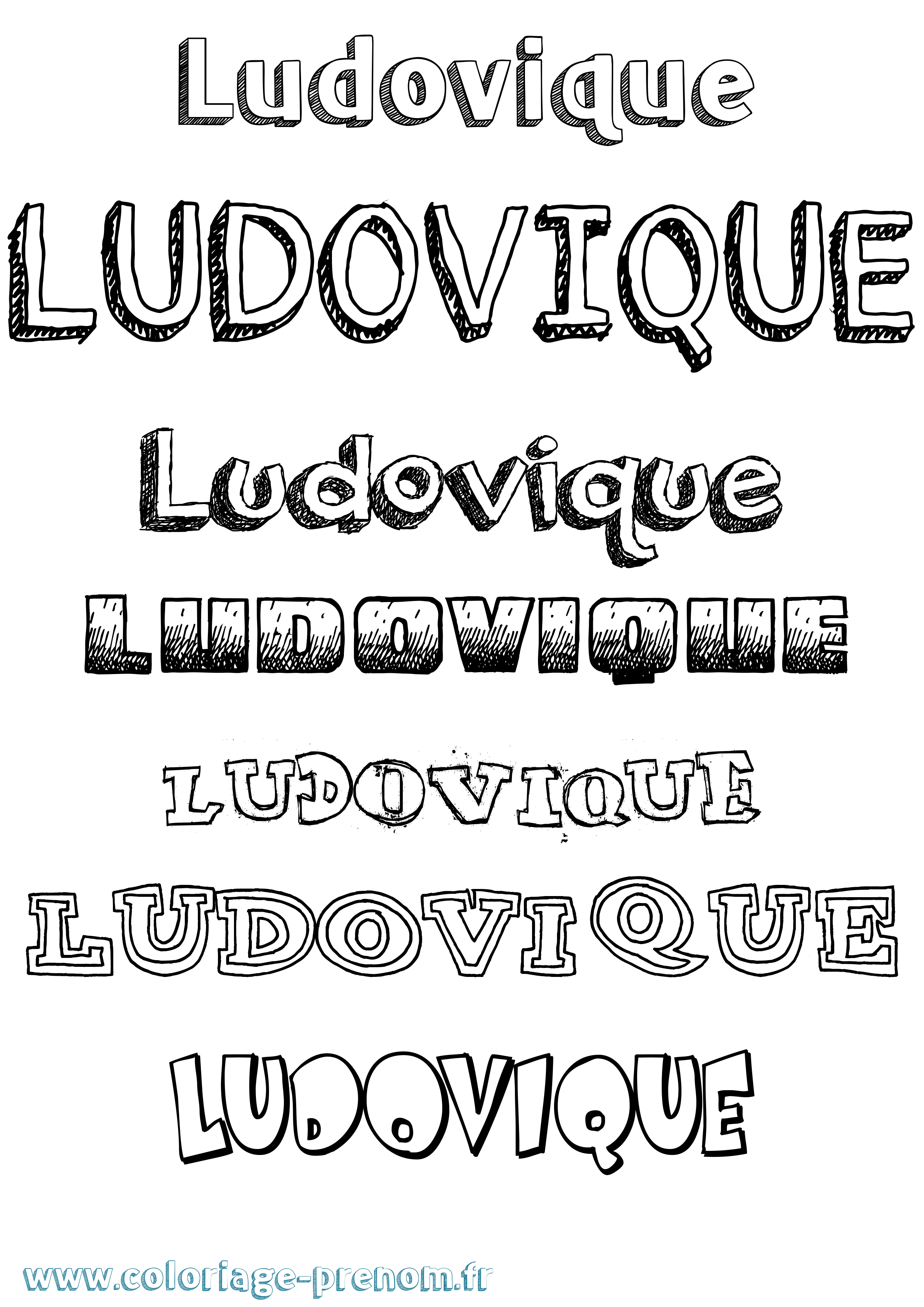 Coloriage prénom Ludovique Dessiné
