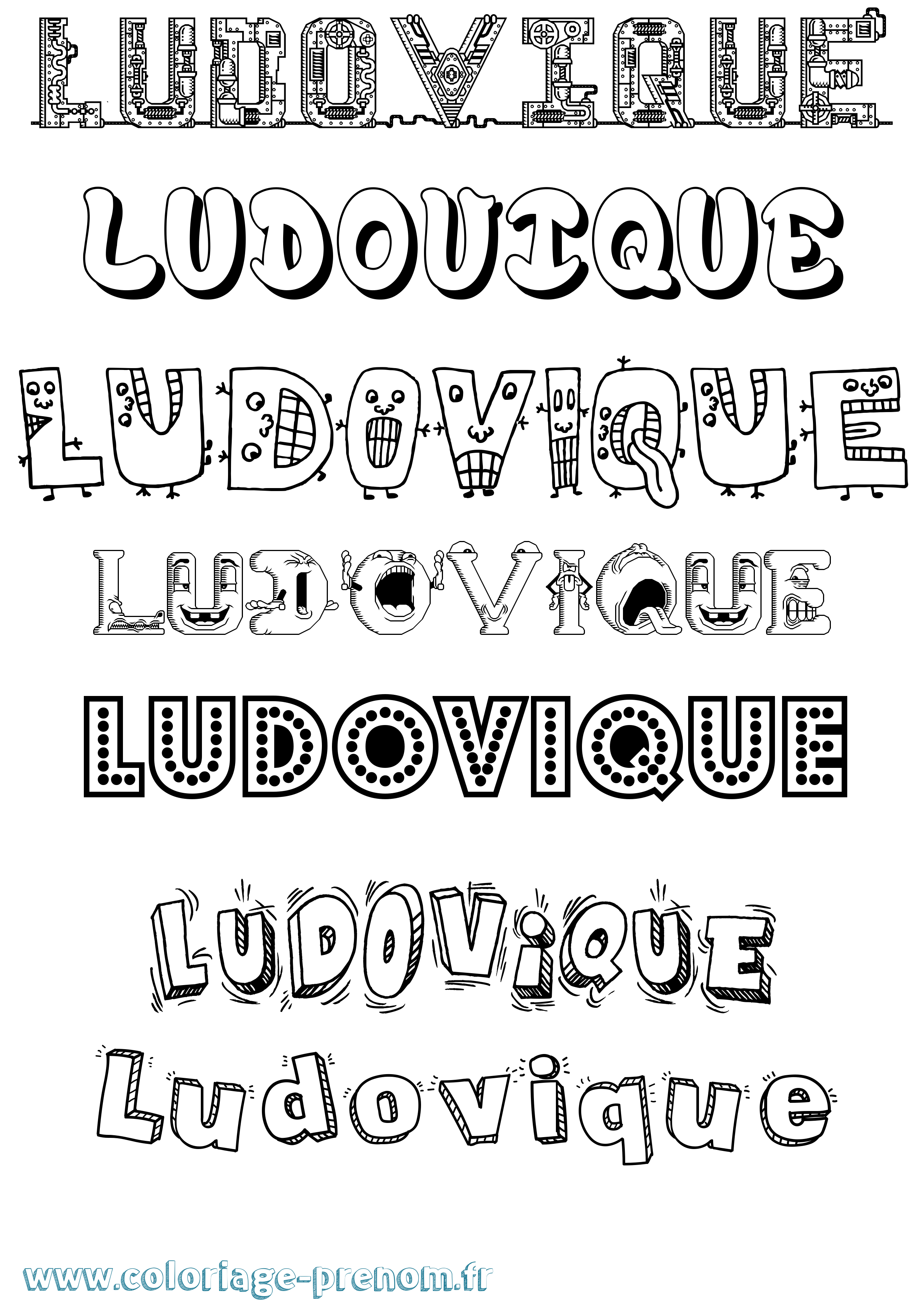 Coloriage prénom Ludovique Fun