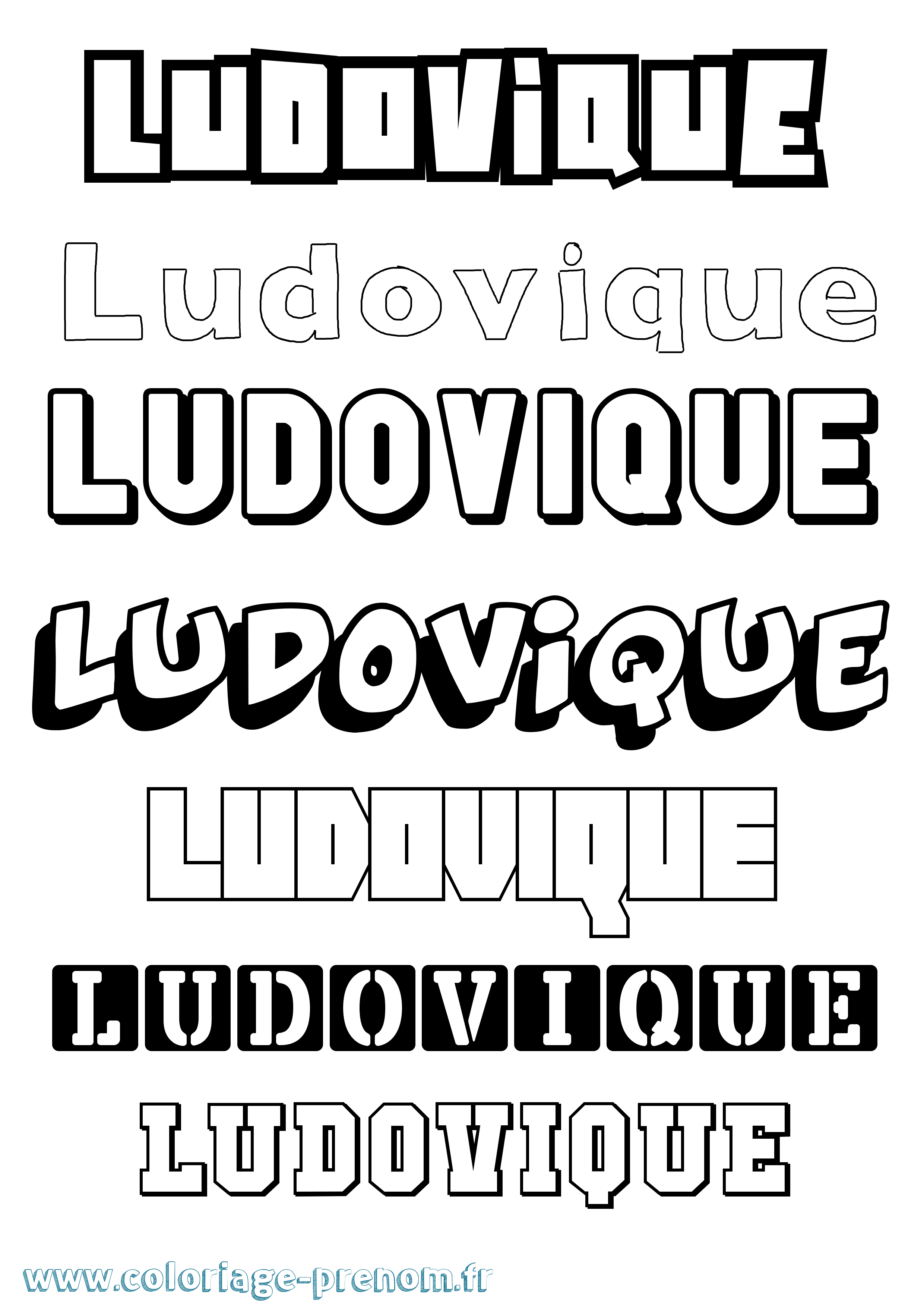 Coloriage prénom Ludovique Simple